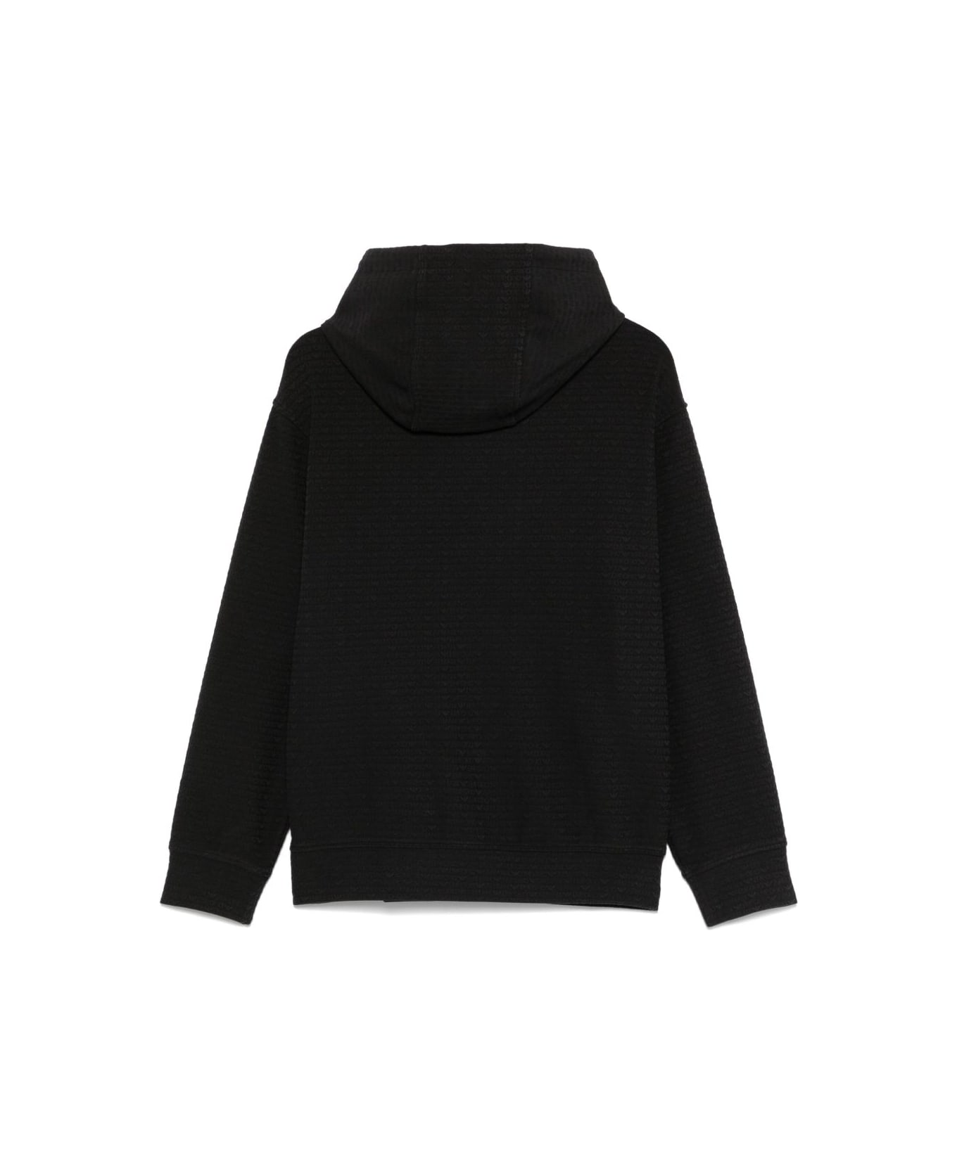 Emporio Armani Allover Logo Hoodie - Black