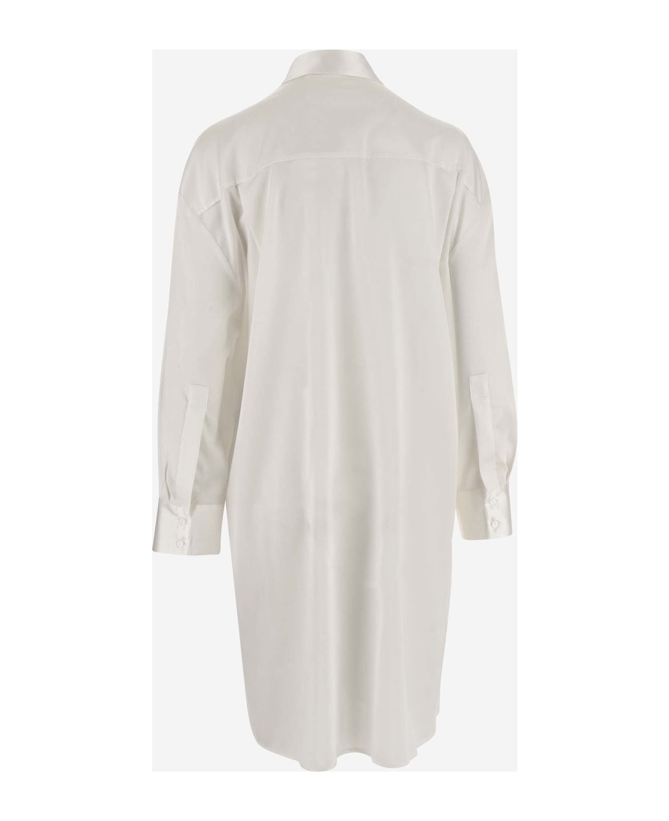 Wild Cashmere Stretch Silk Chemise Dress - White