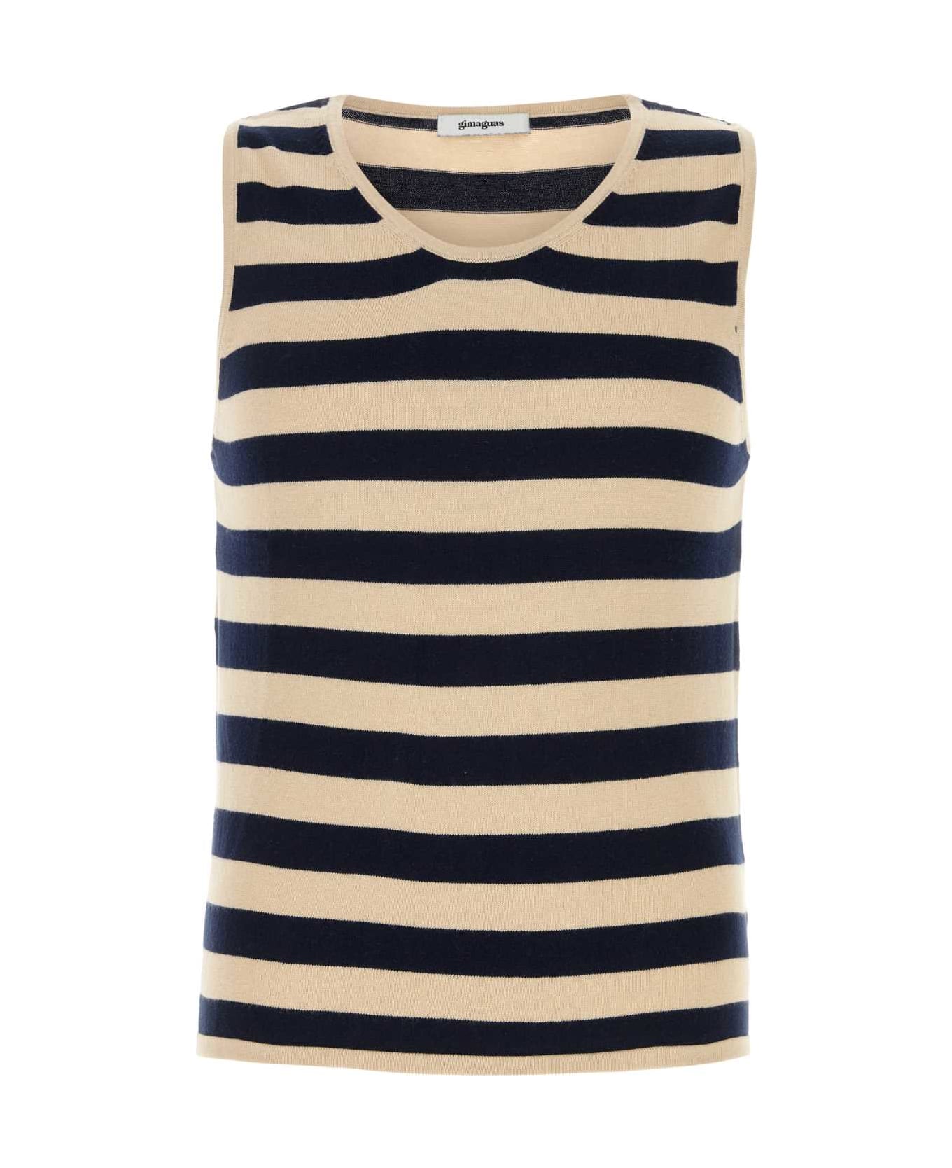 Gimaguas Embroidered Cotton Leo Tank Top - BEIGE