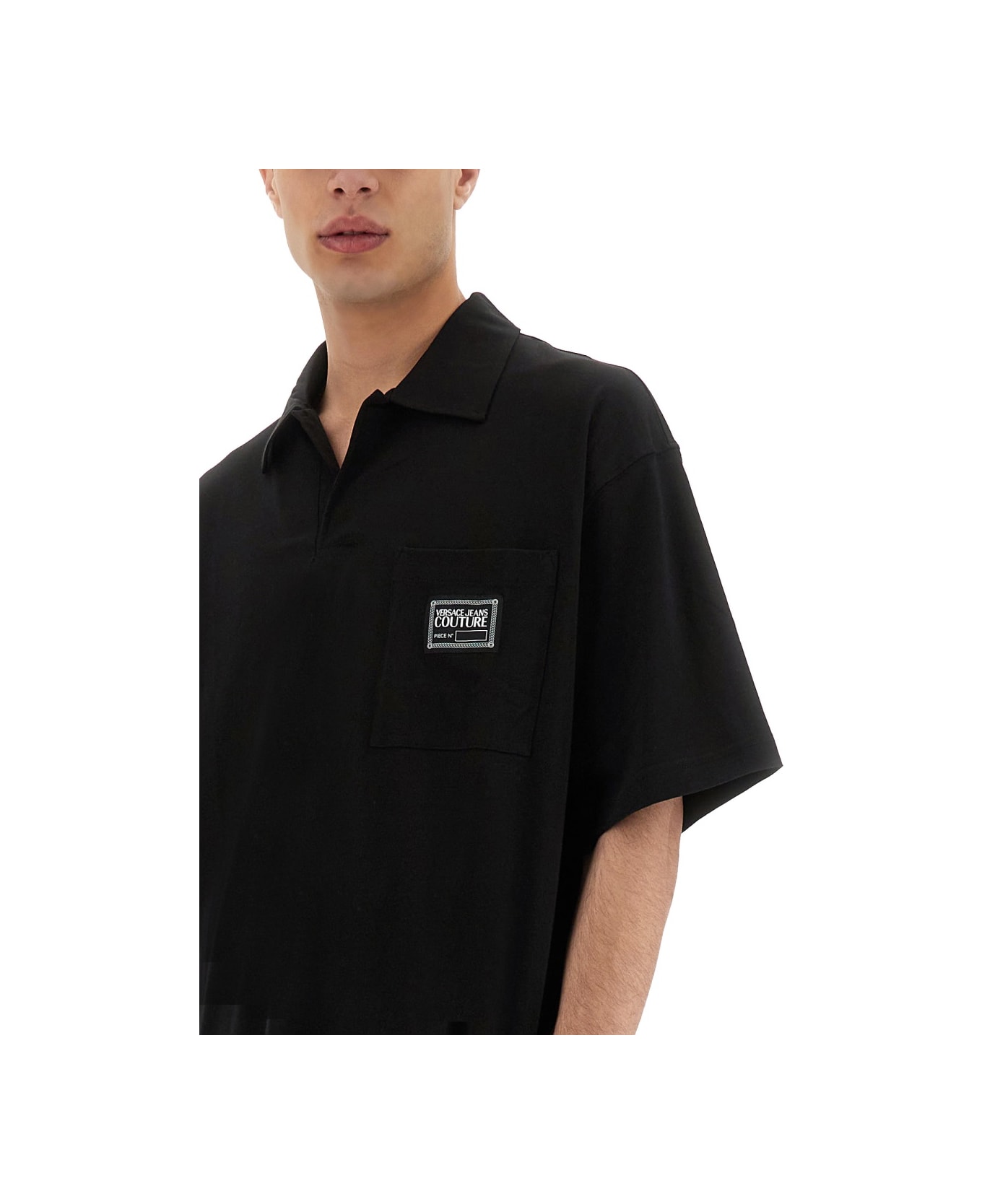 Versace Jeans Couture Polo With Pocket - BLACK