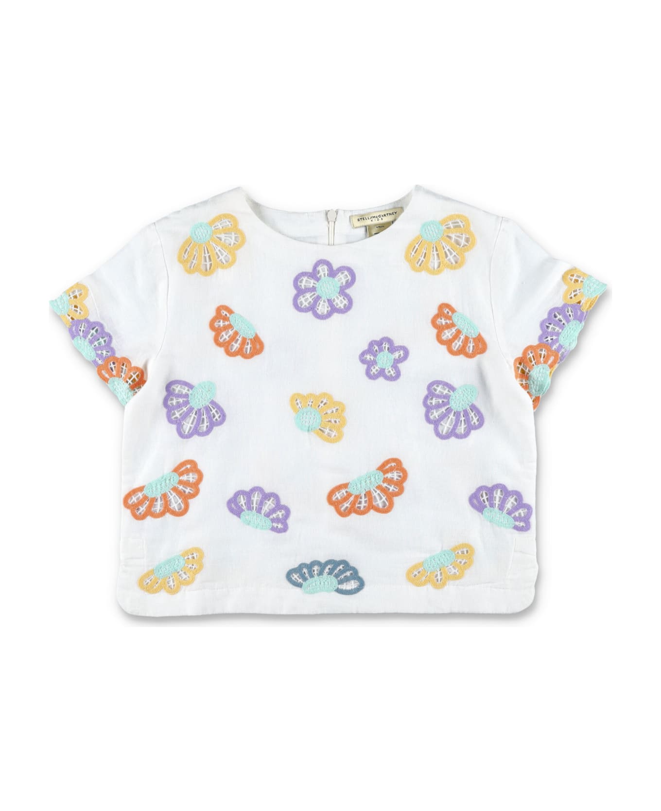Stella McCartney Kids Floral Broderie Anglaise T-shirt - WHITE