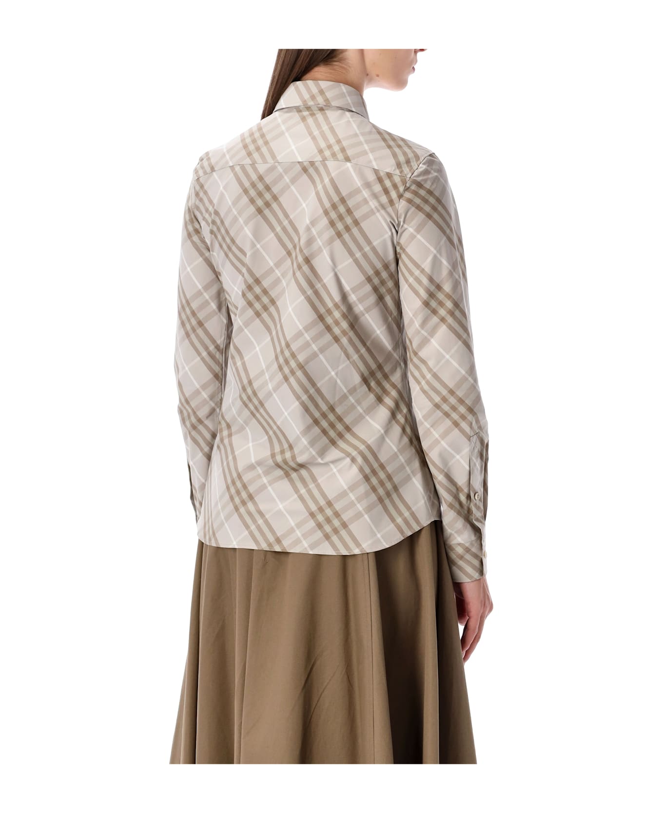 Burberry London Slim Fit Cotton Check Shirt - STONE GREY