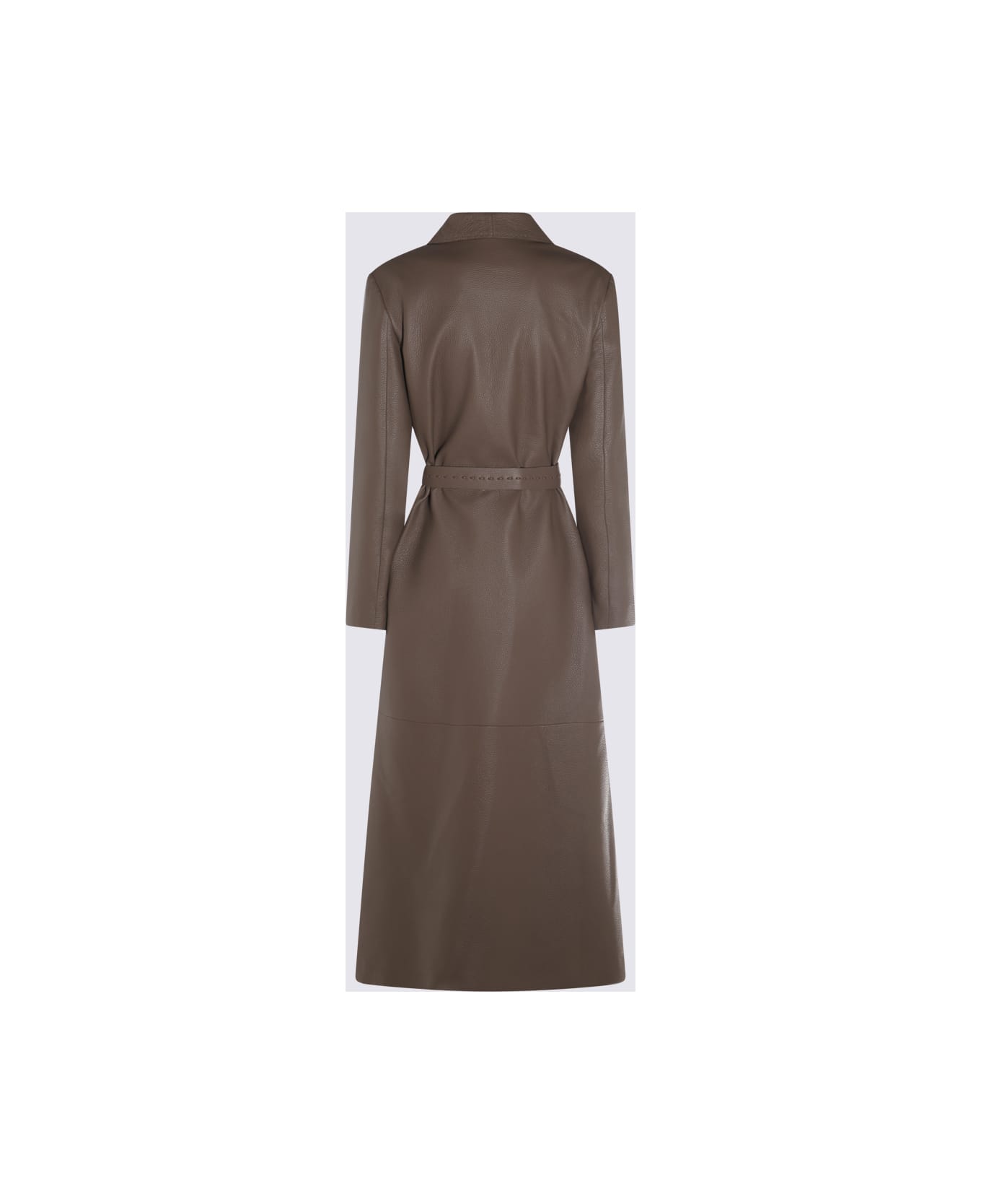 Fendi Brown Leather Coat - FORESTA