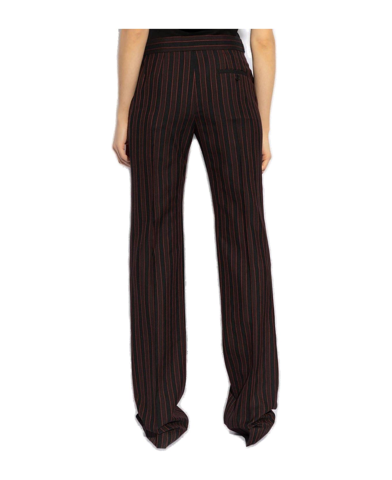 Alexander McQueen Pinstriped Low-rise Trousers - Nero e Bordeaux