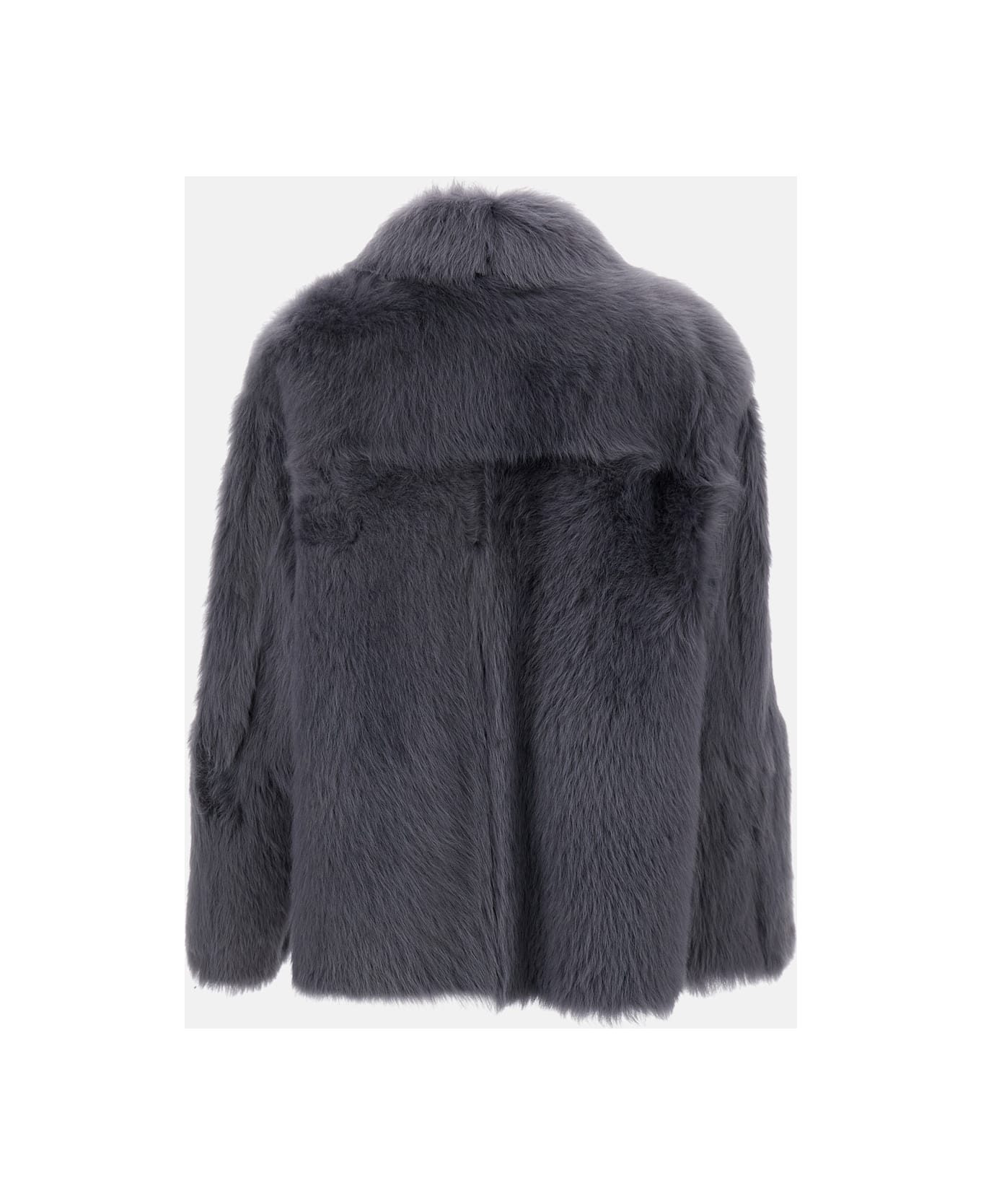 Desa 1972 Reversible Shearling Boxy Jacket - Grey