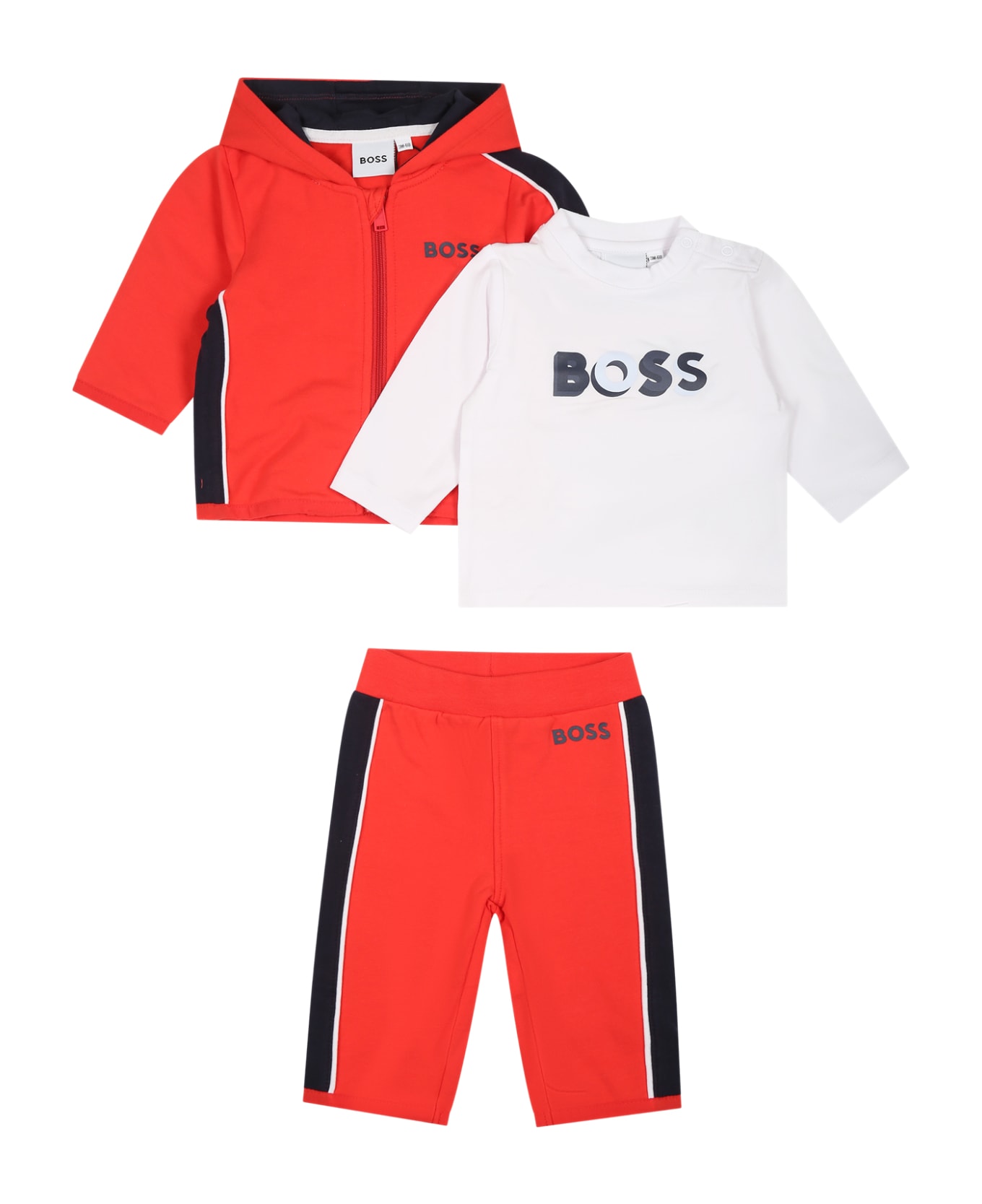 Hugo Boss Orange Set For Baby Boy With Logo - Orange ボトムス