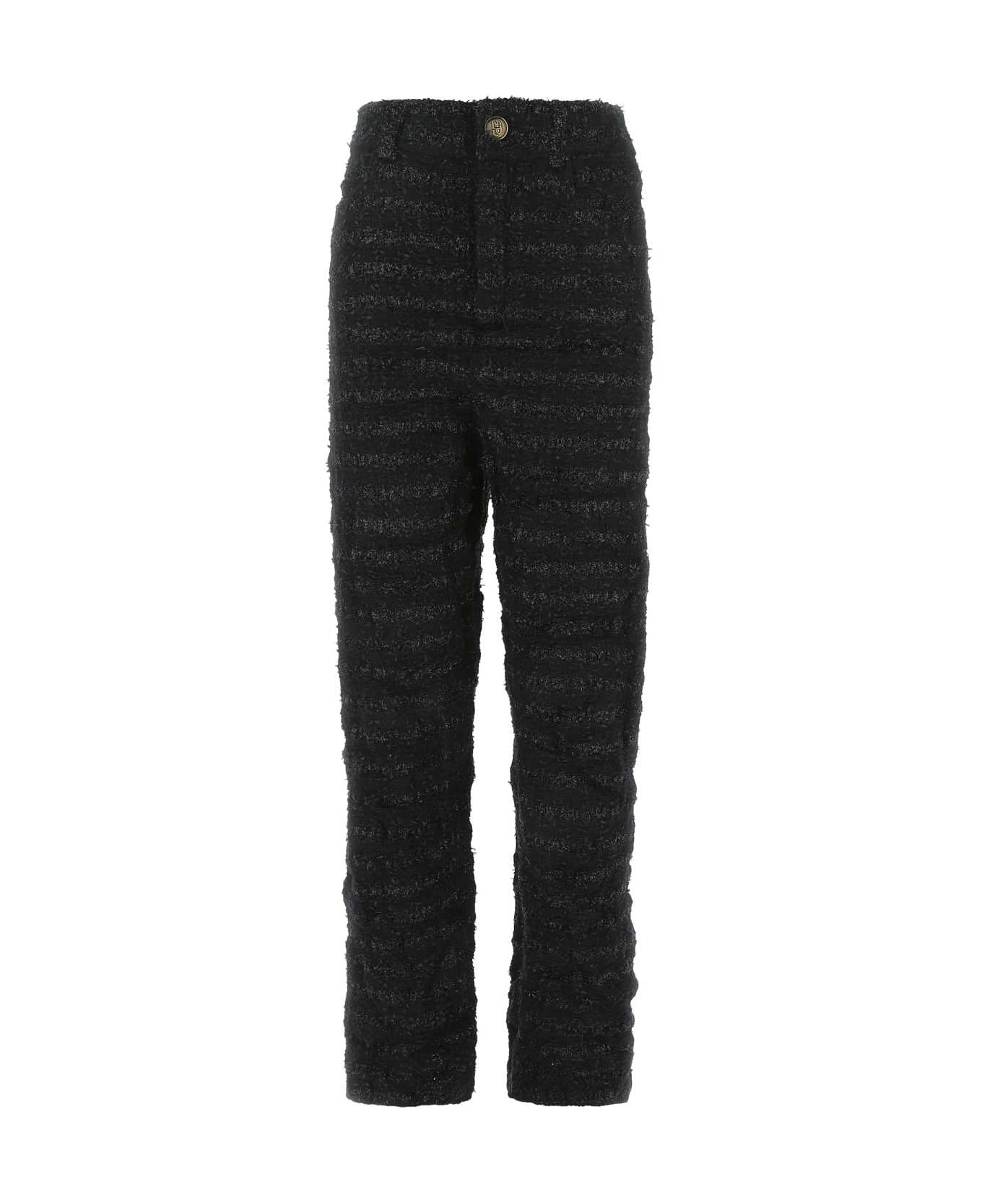 Balenciaga Black Tweed Wide-leg Pant - 1000 ボトムス