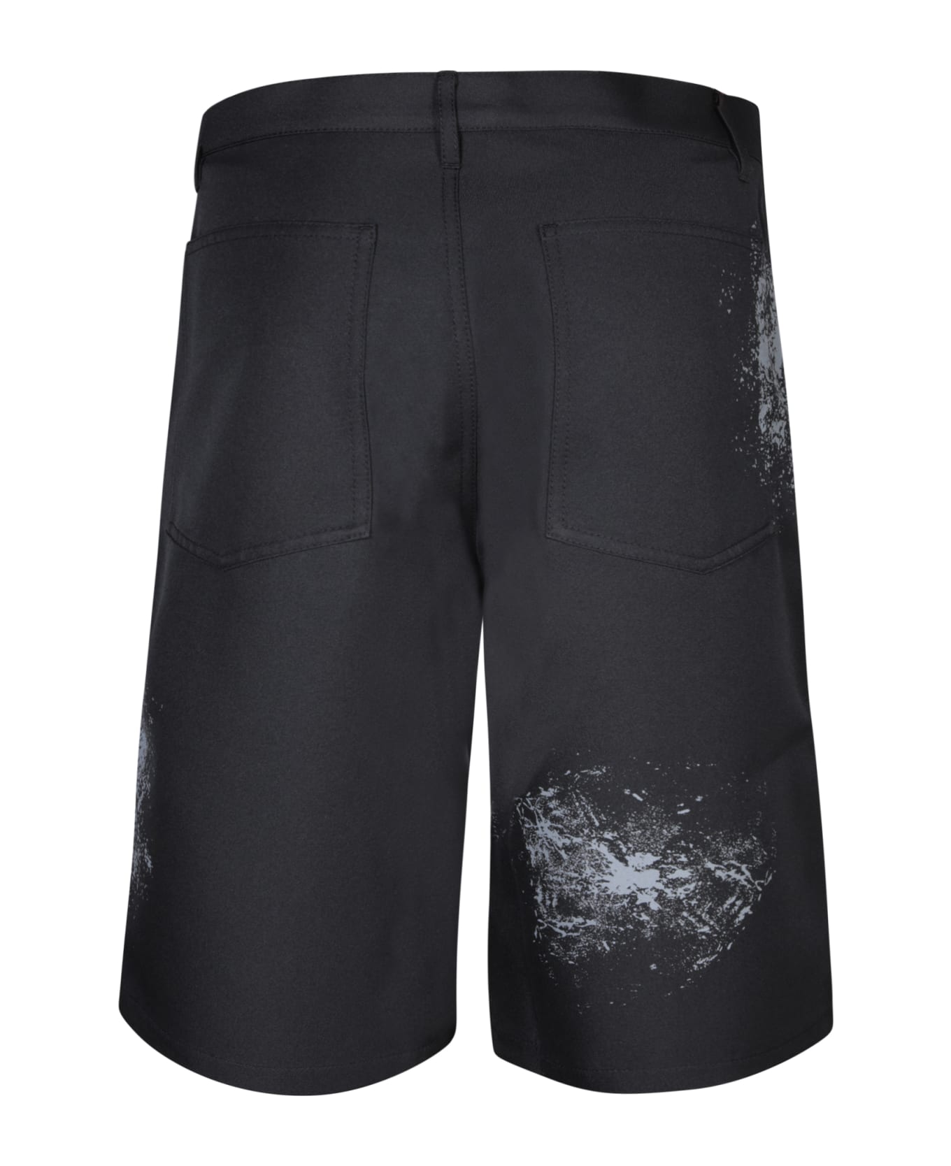 Comme des Garçons Shirt Hand Print Black Bermuda Shorts - Black