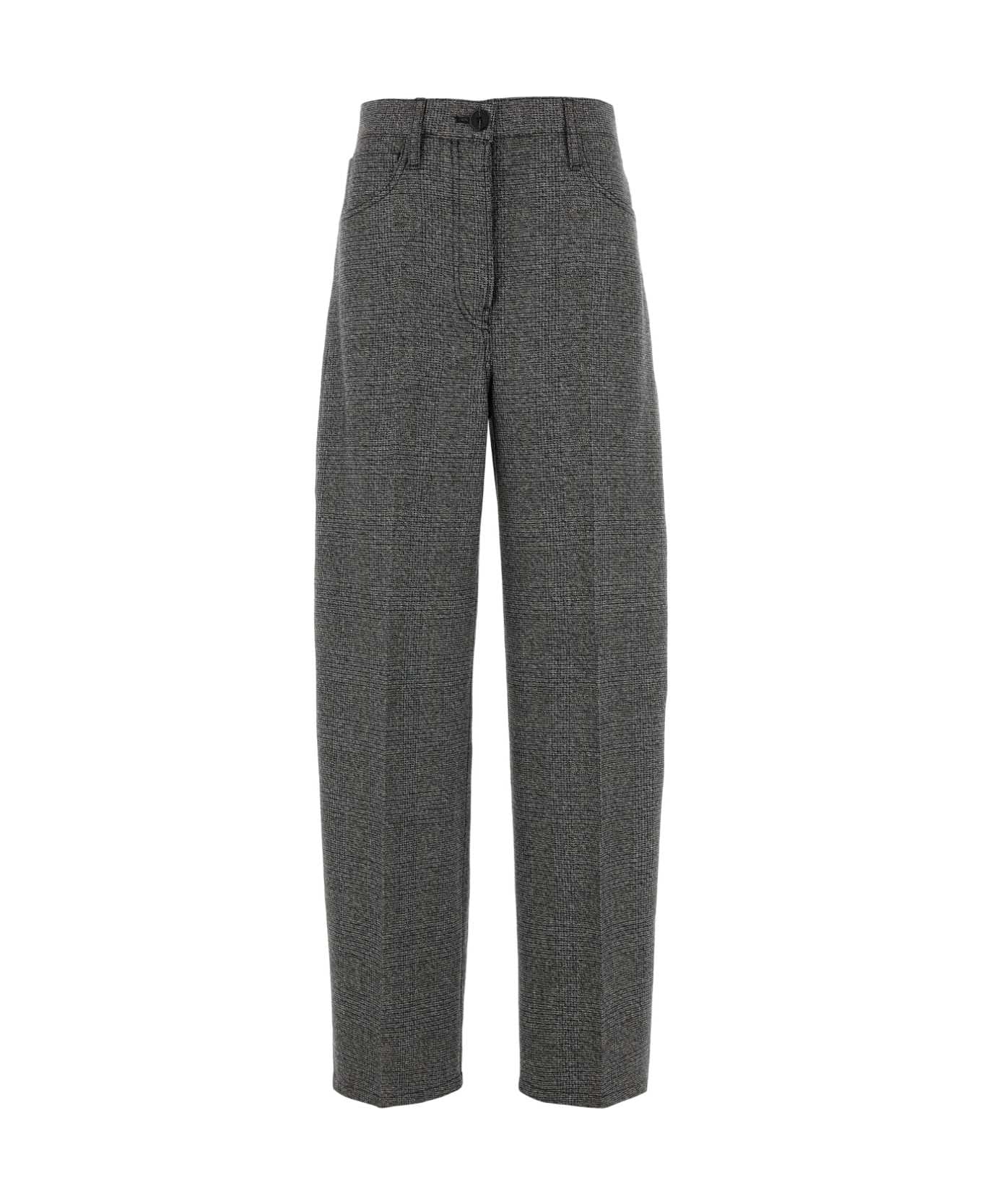 Prada Embroidered Glencheck Pant - ARDESIA