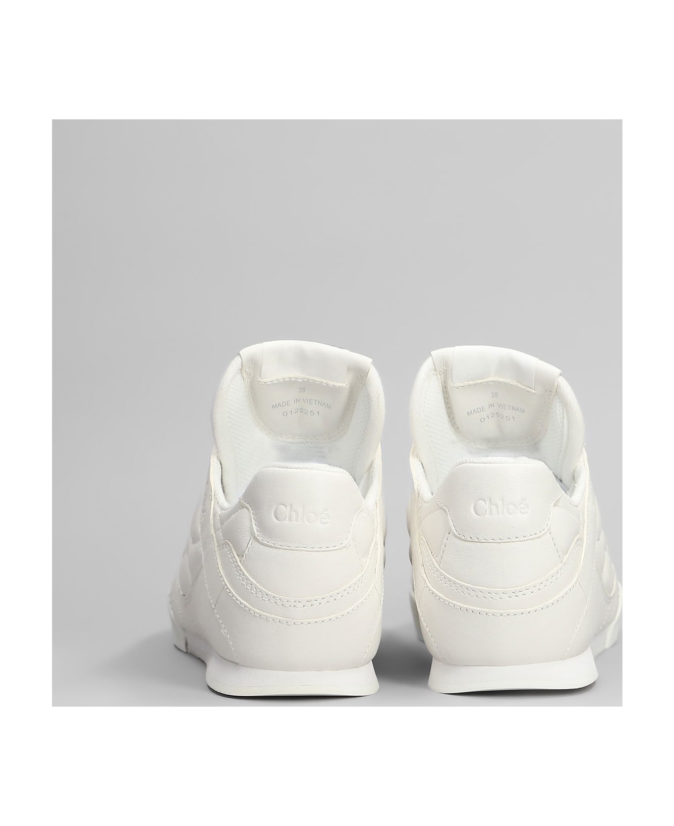 Chloé Kick Sneakers In White Leather - white