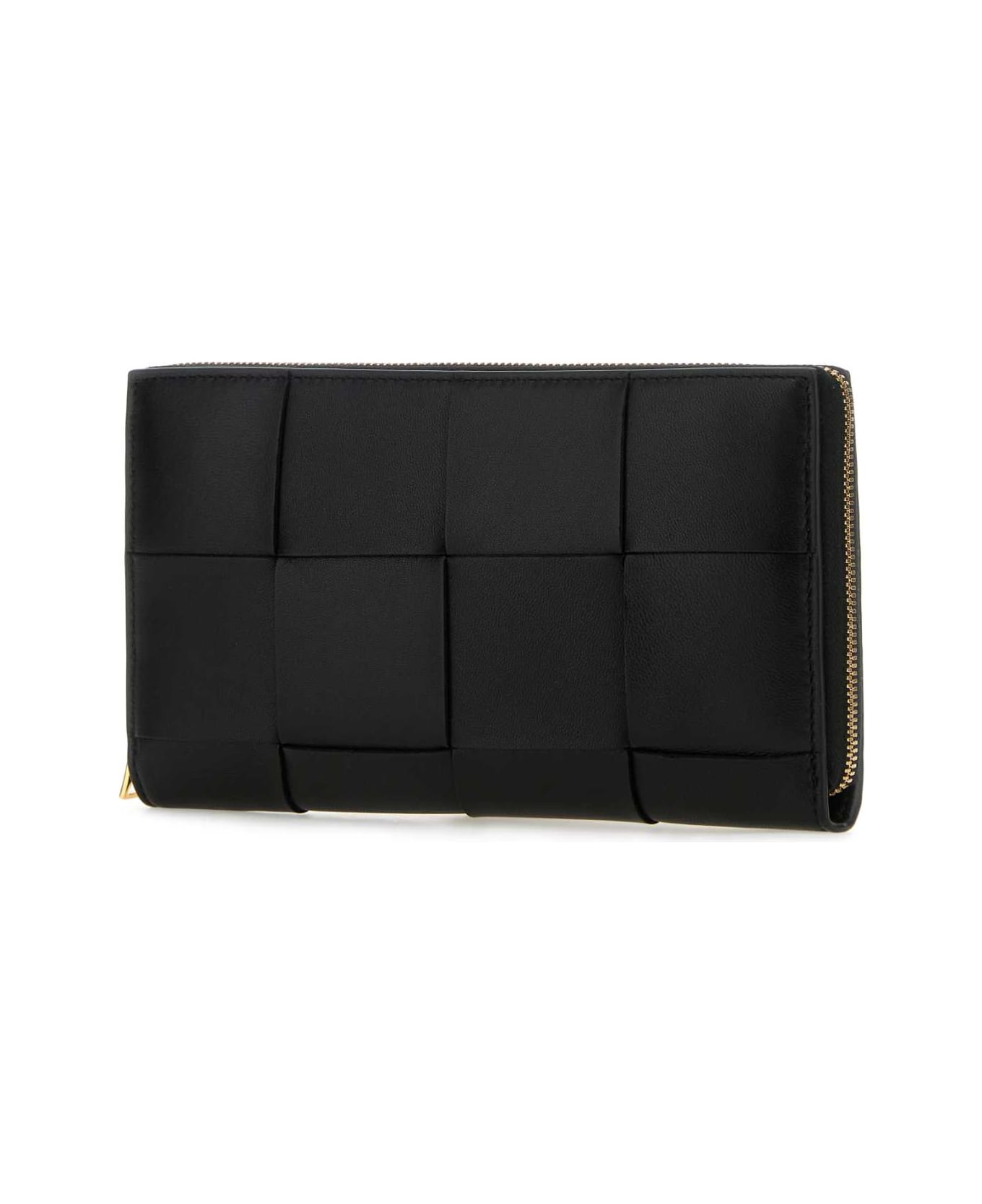 Bottega Veneta Black Leather Wallet - BLACKGOLD