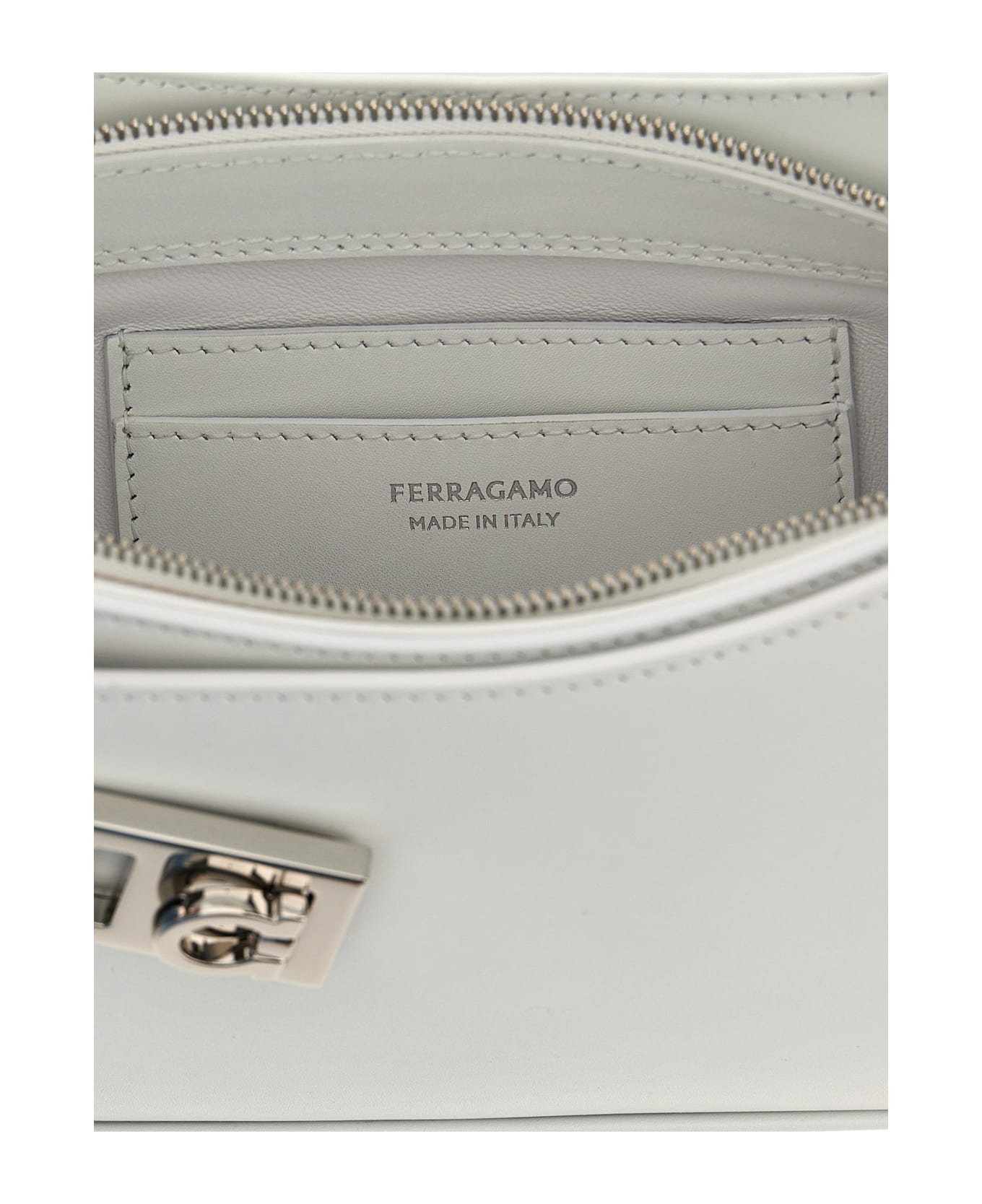 Ferragamo 'archive' Medium Shoulder Bag - White