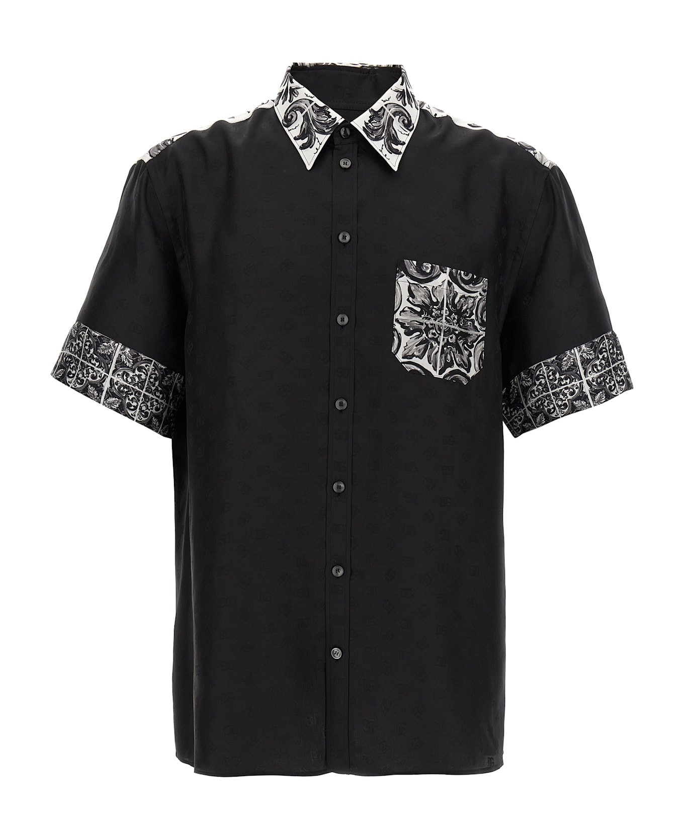 Dolce 
Gabbana 
hawaii
 Silk Shirt - White/Black