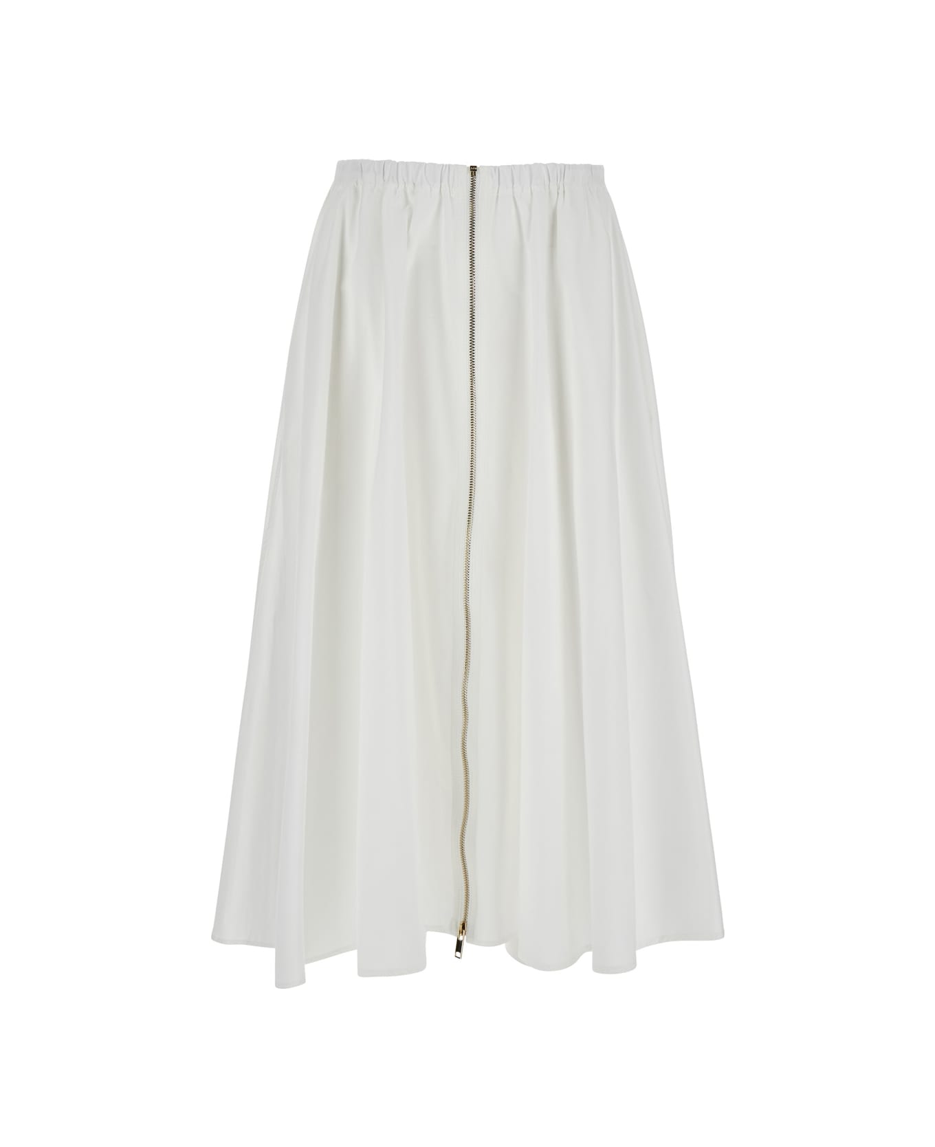 SEMICOUTURE 
asia
 White Skirt With Zip Closure On The Front In Cotton Woman - White