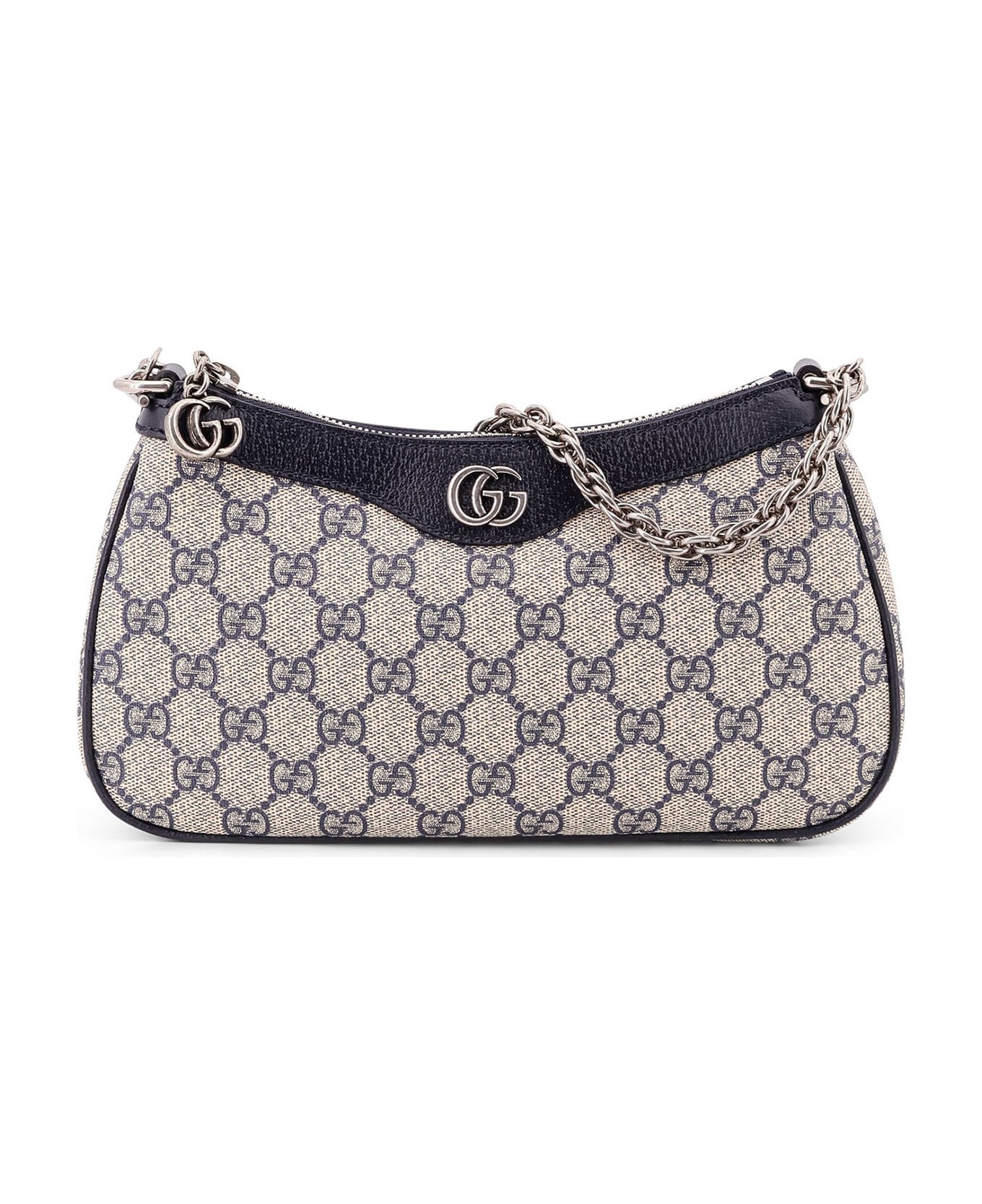 Gucci Ophidia Gg Supreme Fabric And Leather Shoulder Bag - Blu/beige