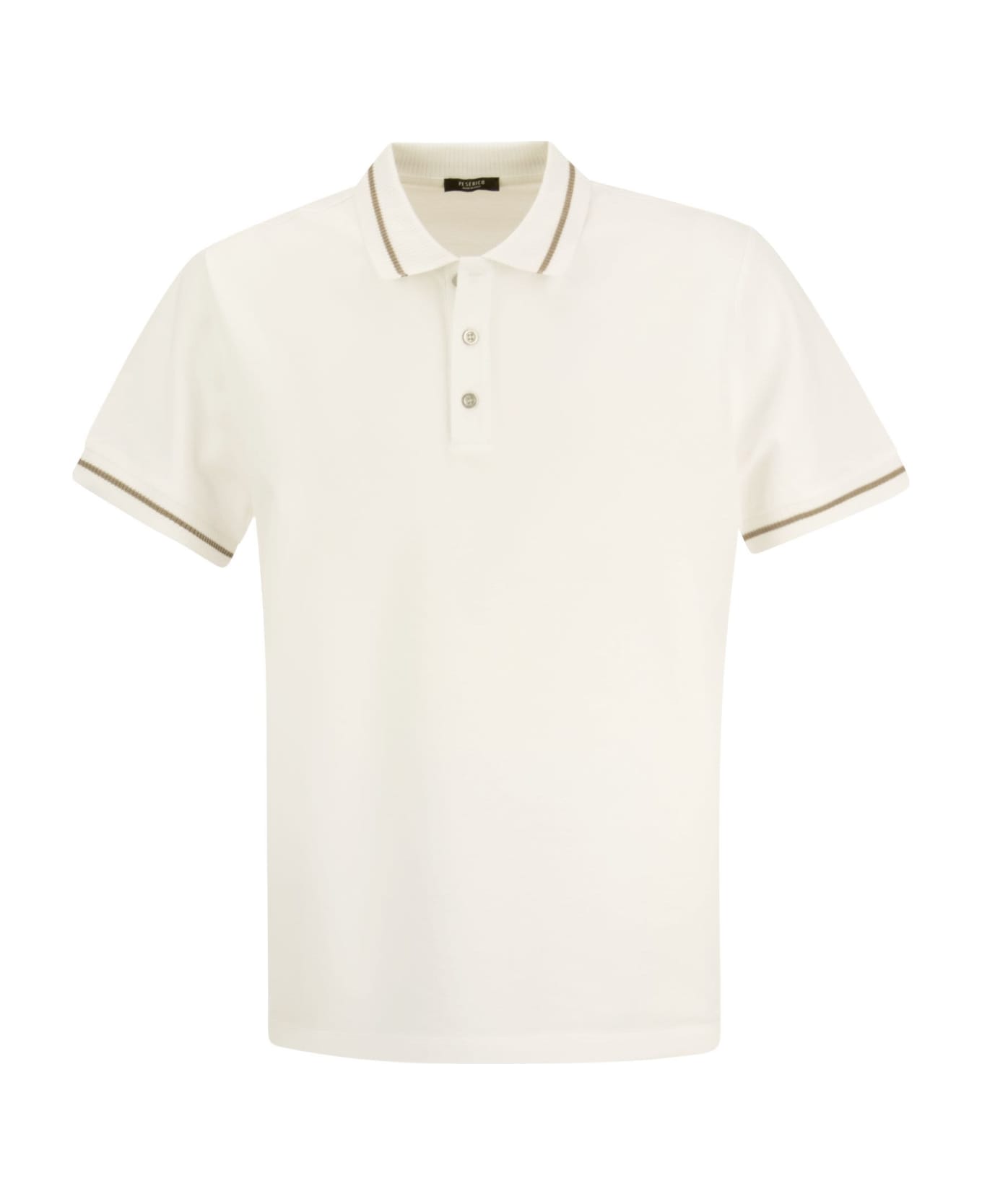 Peserico Cotton Piqué Polo Shirt - White