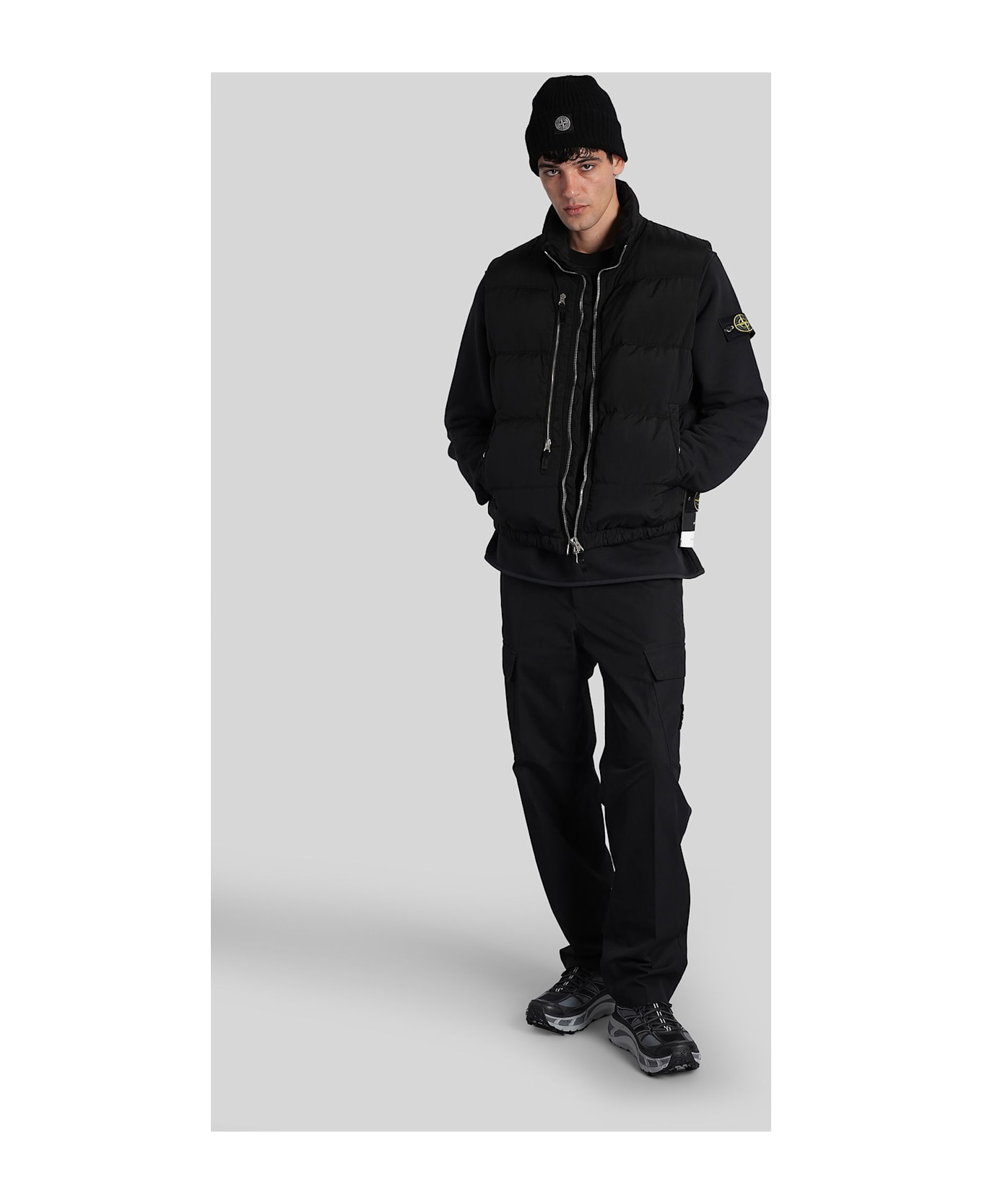 Stone Island Puffer In Black Polyamide - black