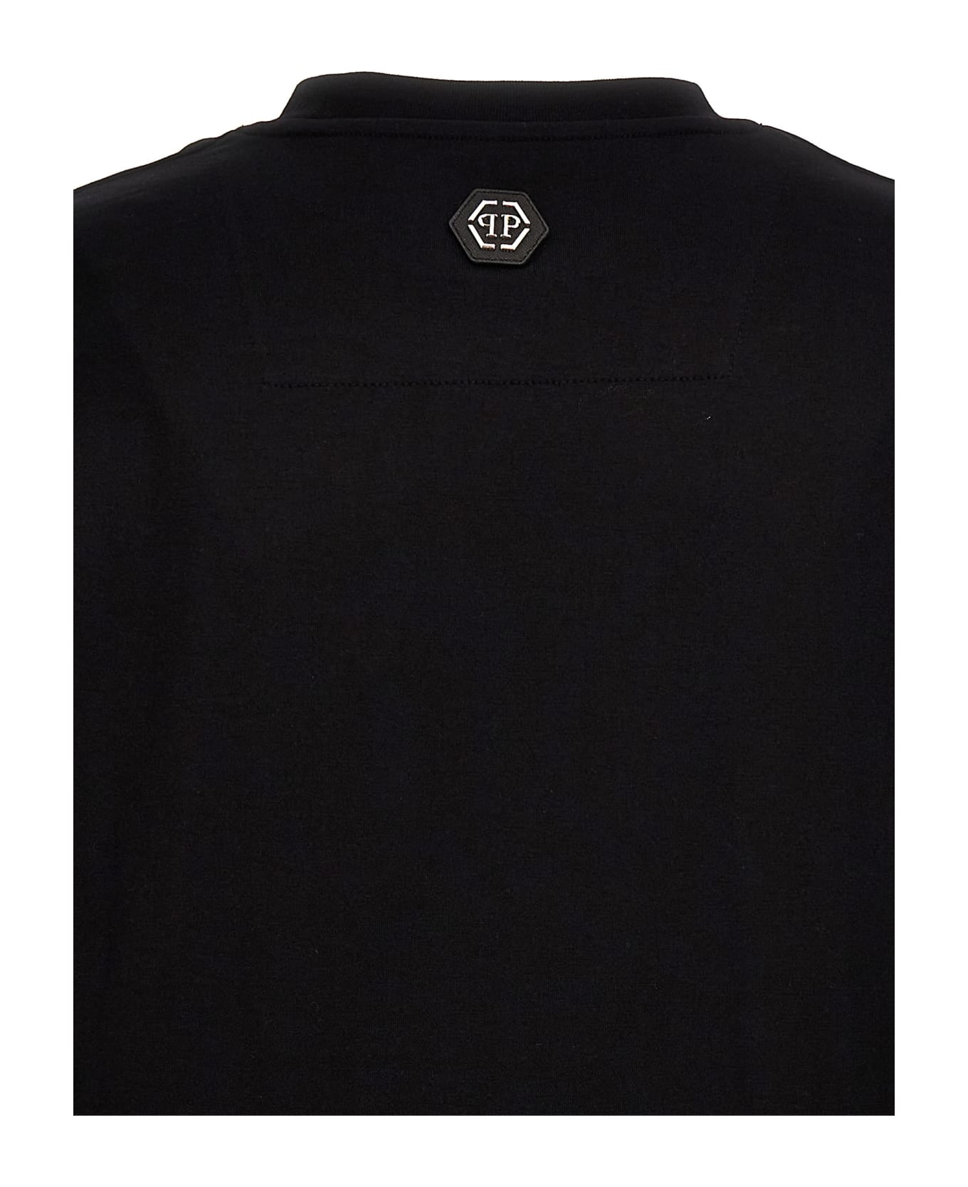 Philipp Plein Rhinestone Logo T-shirt - Black   シャツ