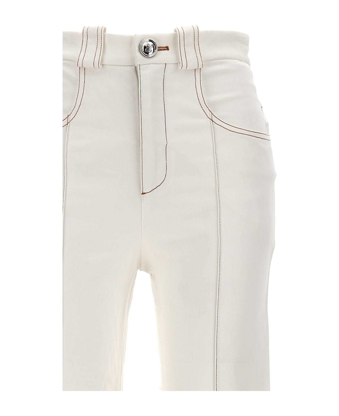 Giambattista Valli Feather Jeans - White