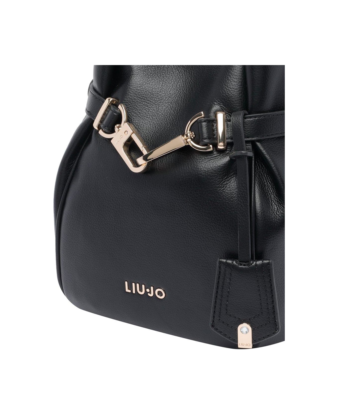 Liu-Jo Magnetic Fastened Bucket Bag - Black