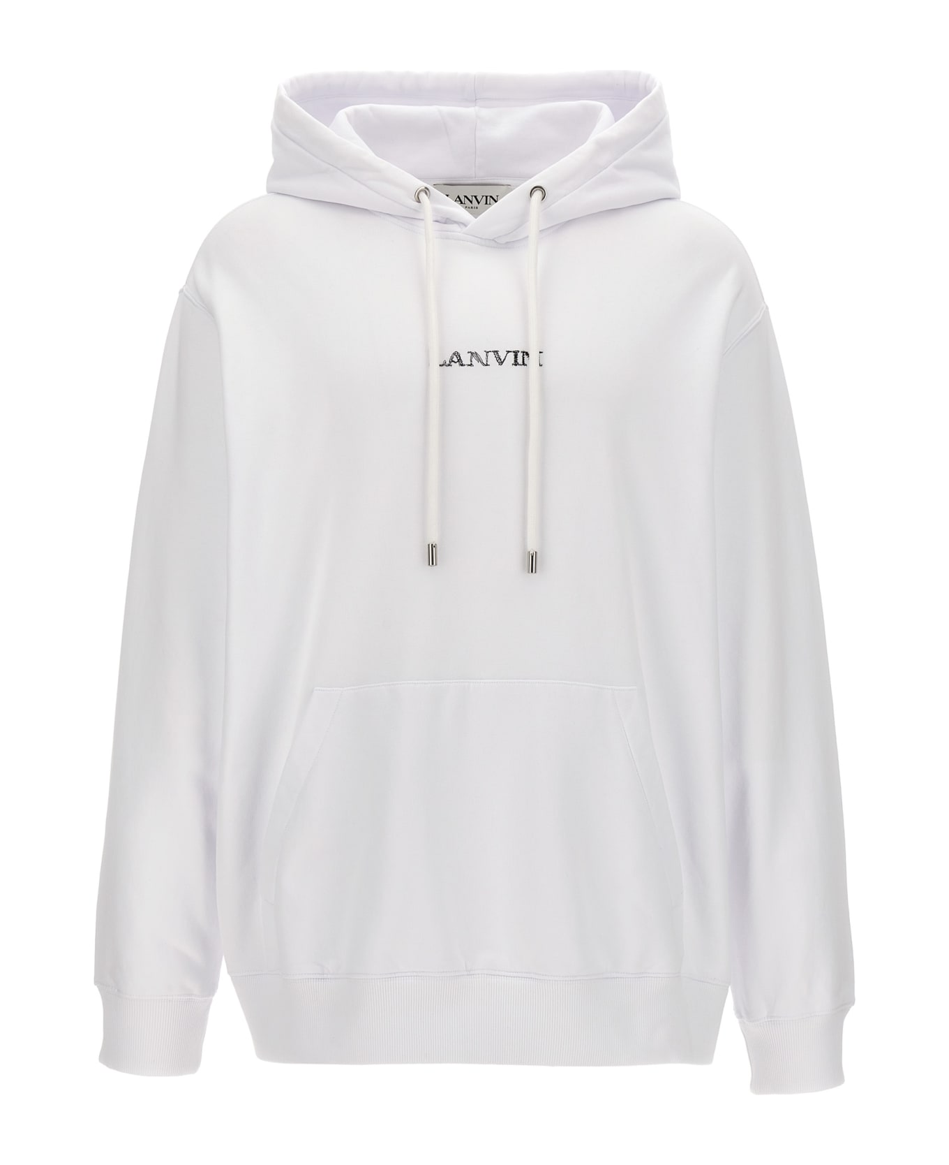 Lanvin Logo Embroidery Hoodie - White
