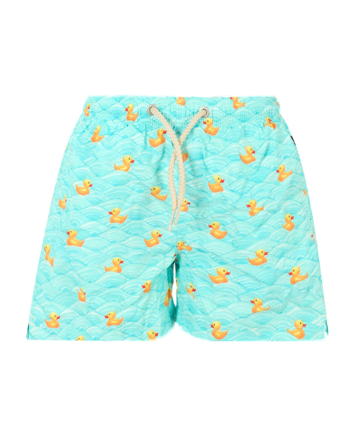 MC2 Saint Barth Light Blue Beach Boxer For Boy With Logo - Light Blue
