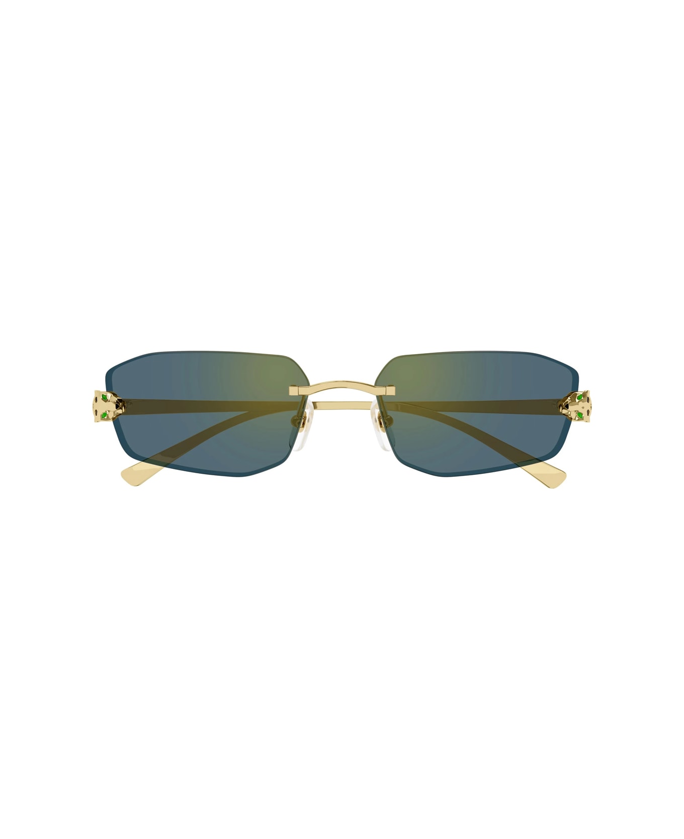 Cartier Eyewear Ct0474s Panthère De Cartier 003 Gold Green Sunglasses - Oro