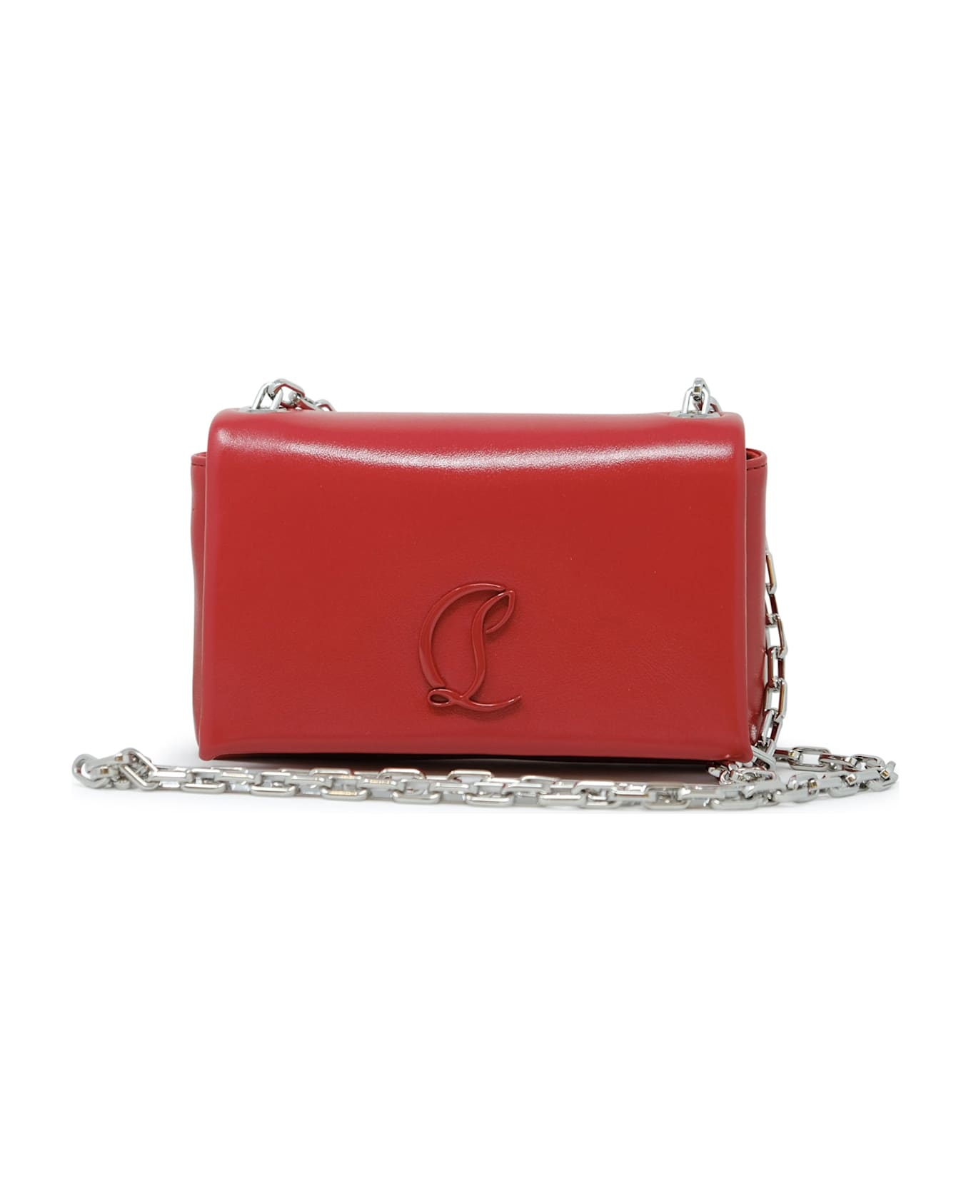 Christian Louboutin Red Leather Loubi54 Soft Pouch Bag - LOUBI