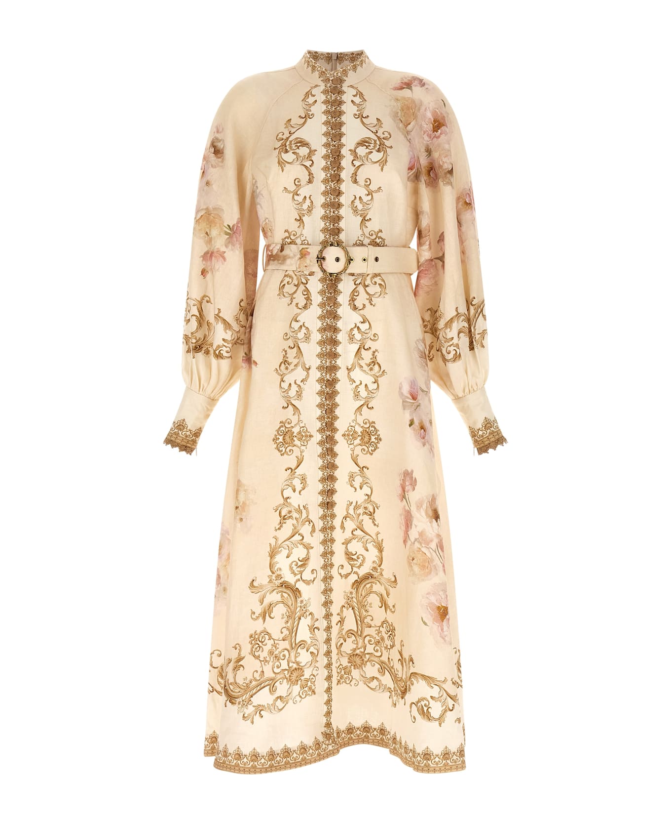 Zimmermann 
hypnotic Buttoned Midi
 Dress - Pink