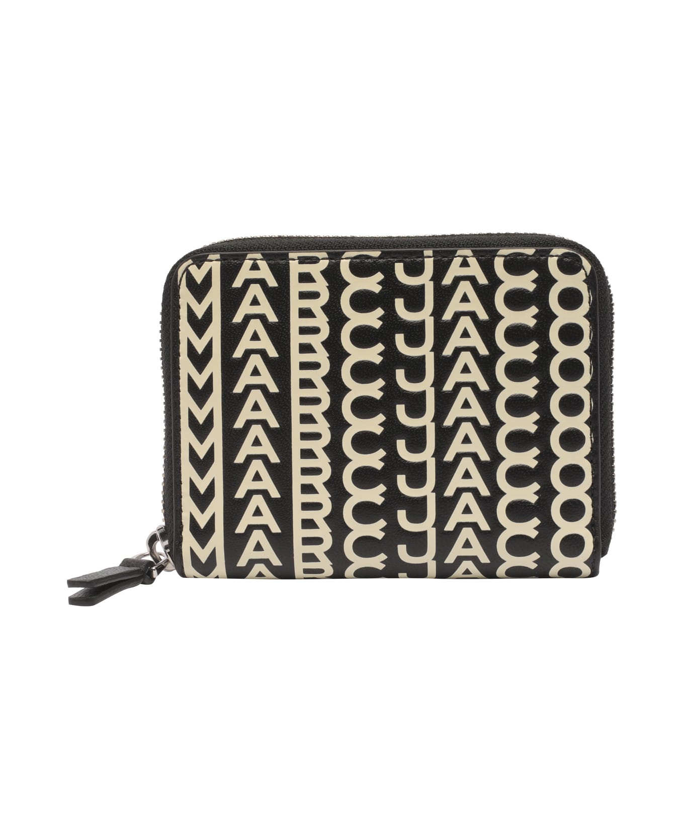 Marc Jacobs The Monogram Leather Zip Around Wallet - Black White 財布