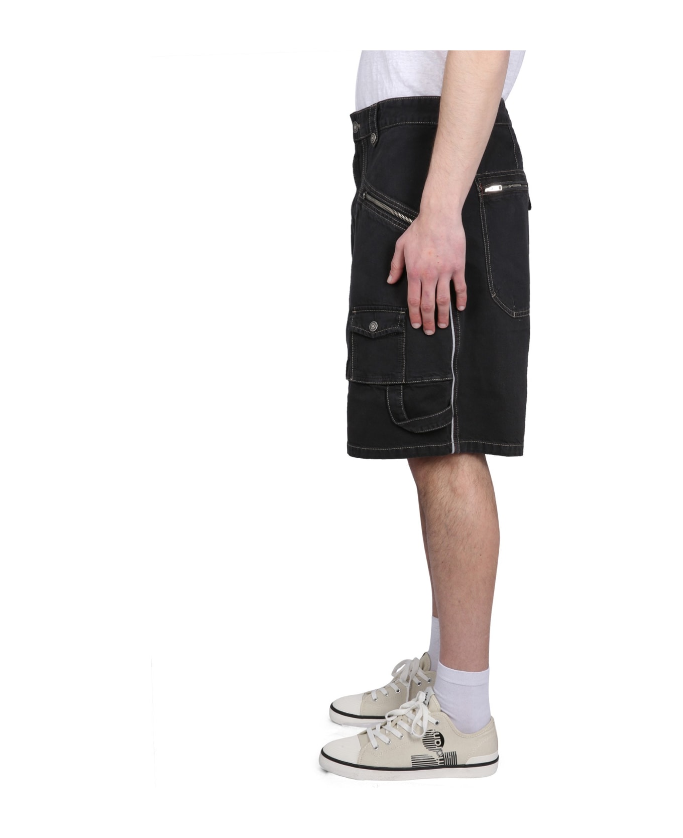 Isabel Marant Peio Denim Bermuda Shorts - BLACK