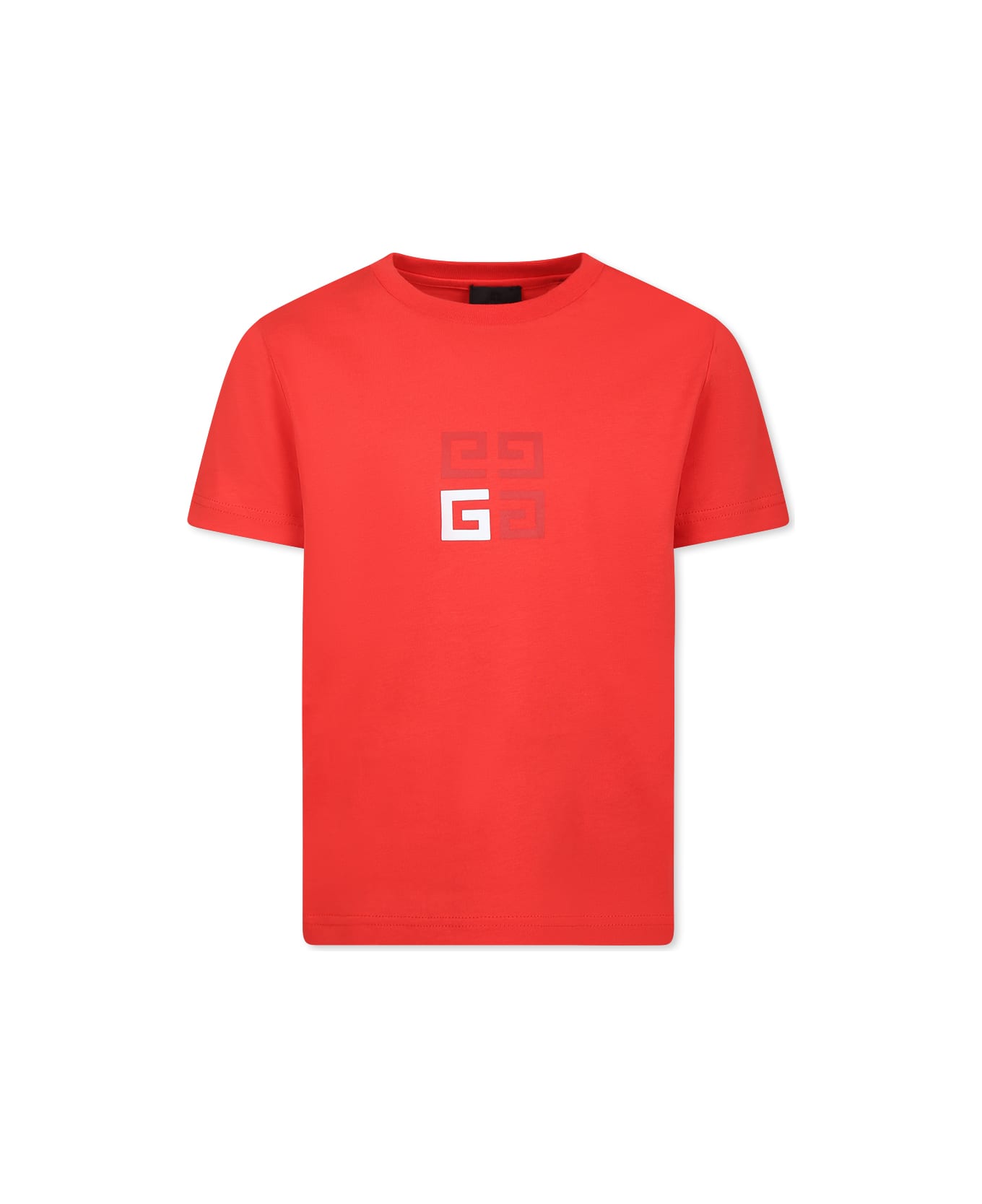 Givenchy Red T-shirt For Boy With 4g Motif - Red