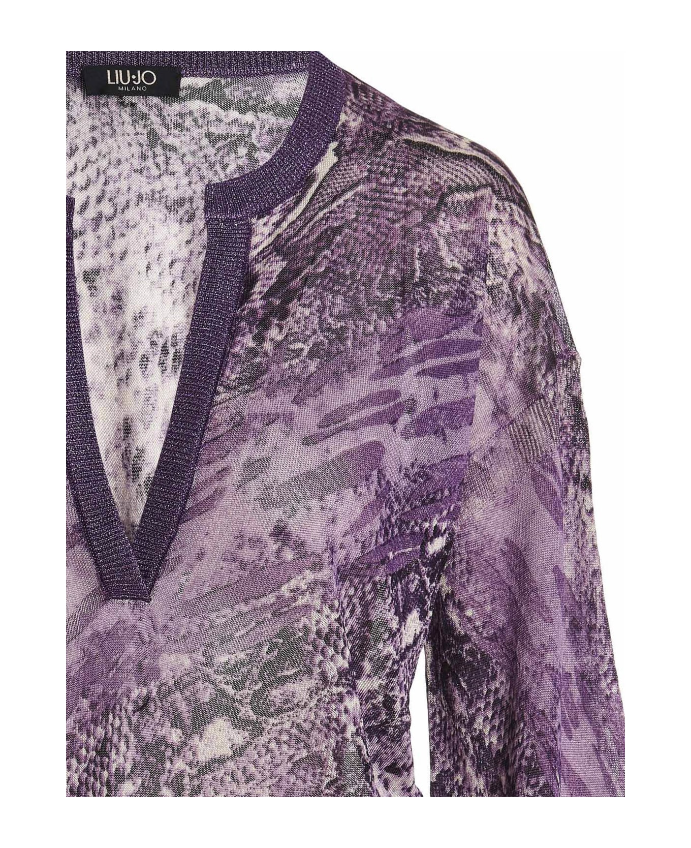 Liu-Jo Printed Sweater - Purple