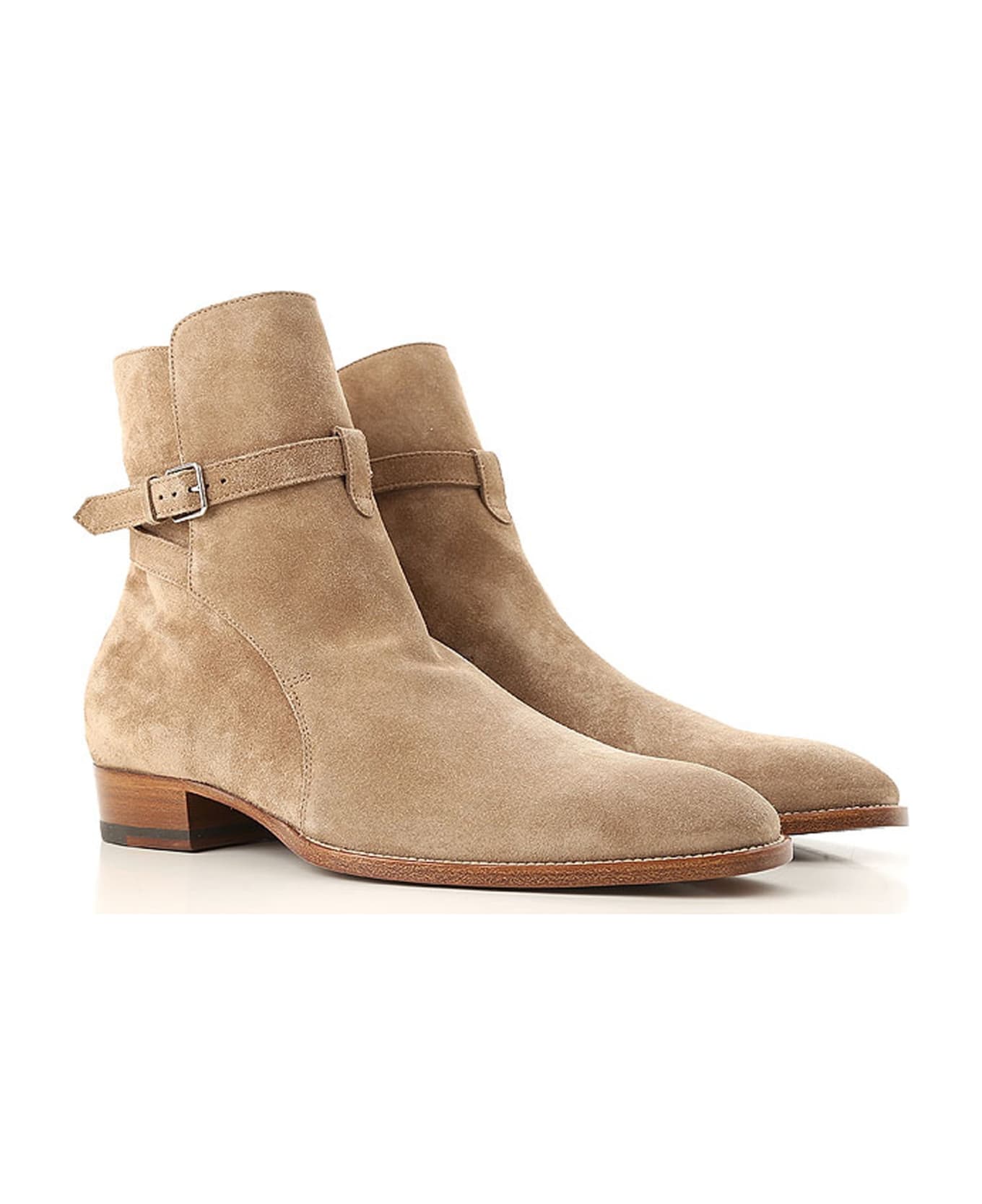 Saint Laurent Wyatt Jodhpur Boots - Beige
