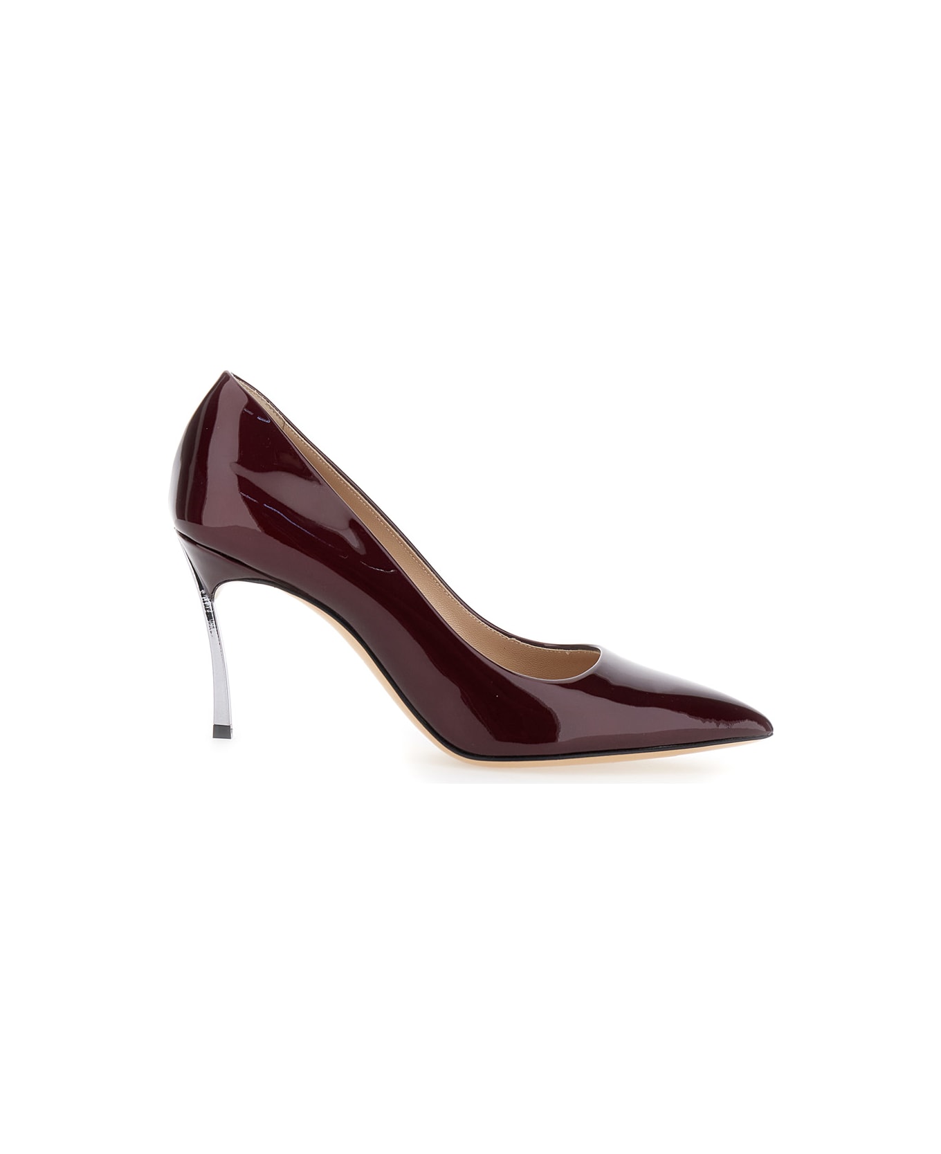 Casadei Bordeaux Pumps With High Stiletto Heel In Patent Leather Woman - Bordeaux