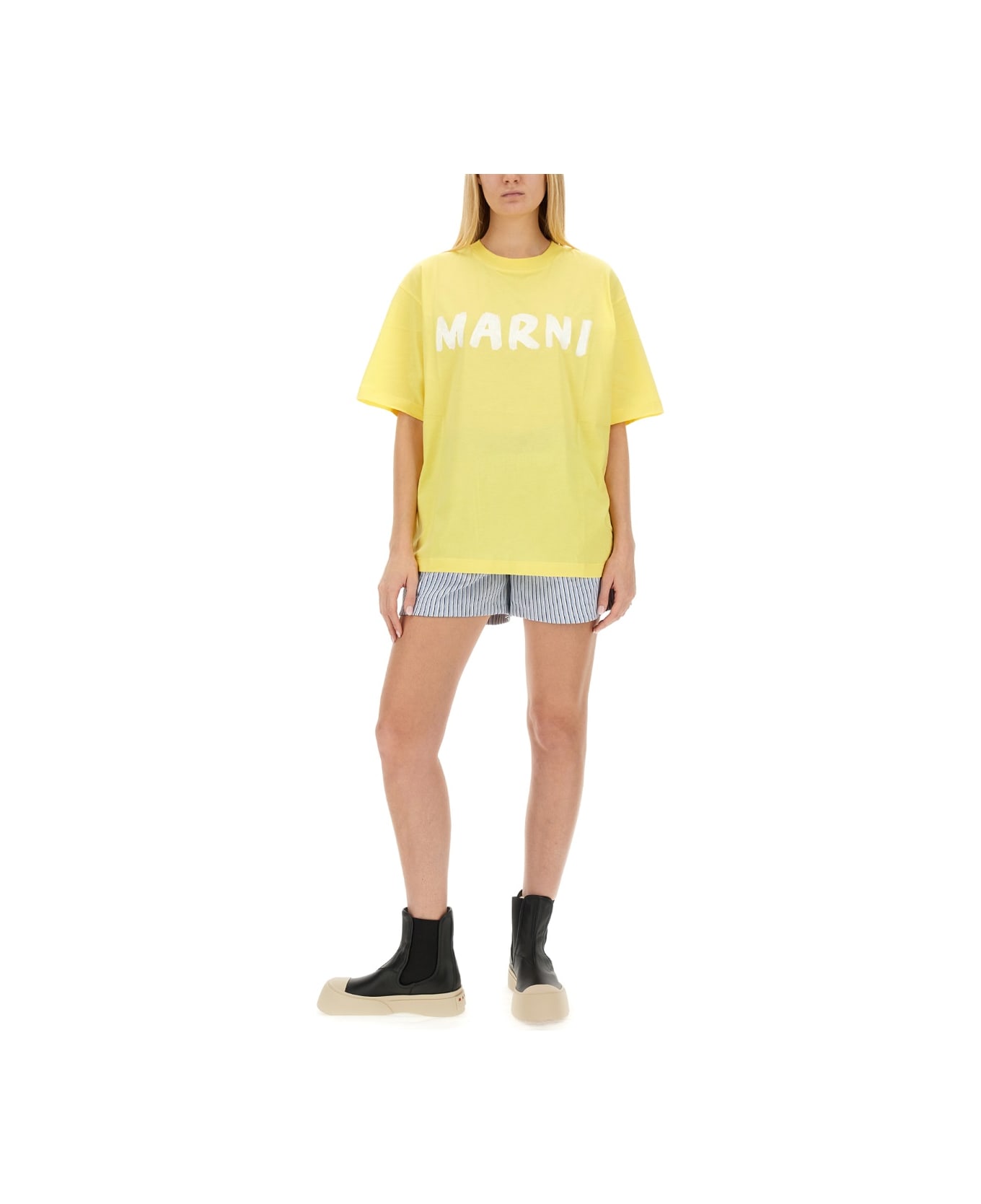 Marni T-shirt With Logo - YELLOW