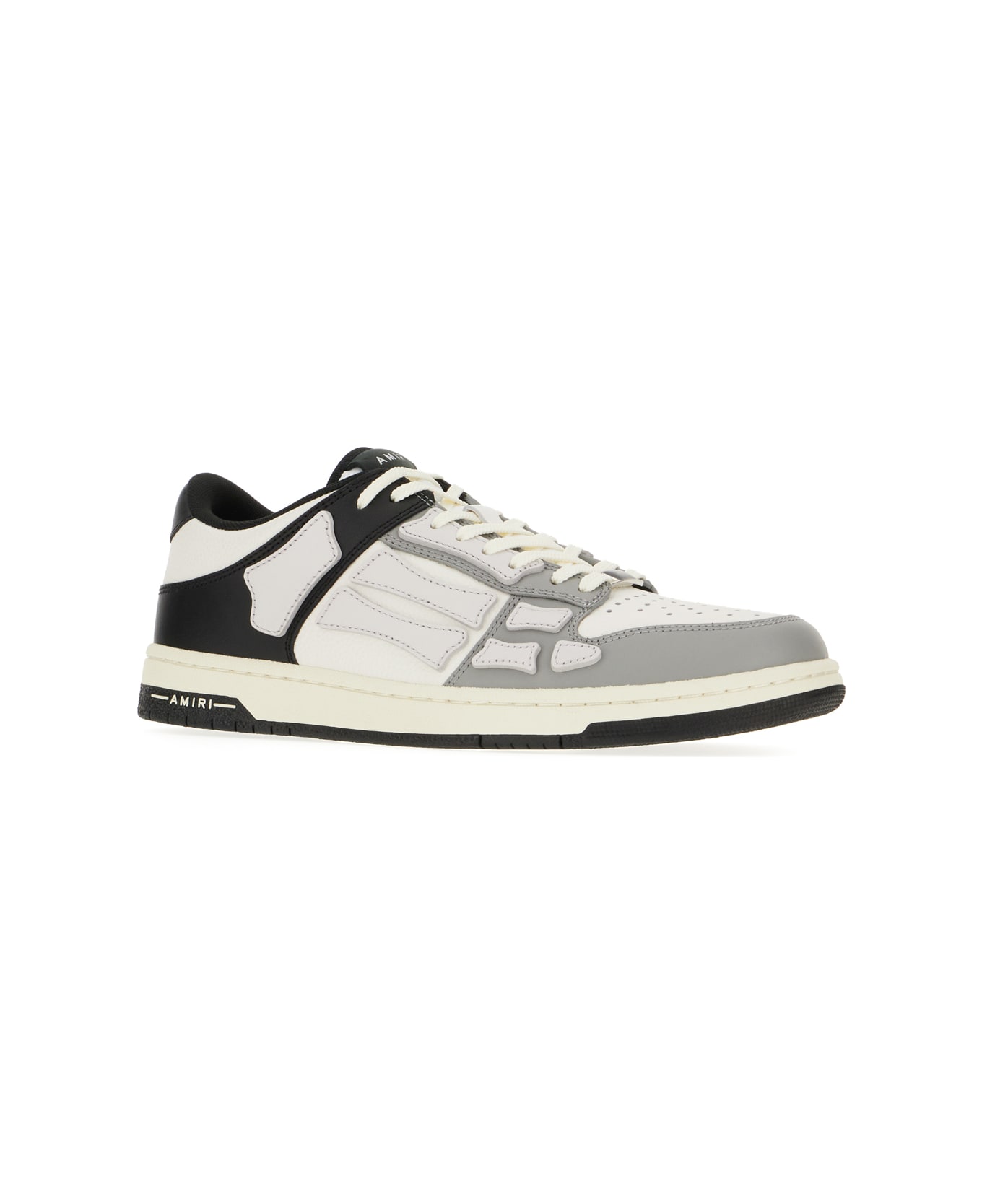 AMIRI Multicolor Leather Skel Top Sneakers - BLACK WHITE GREY