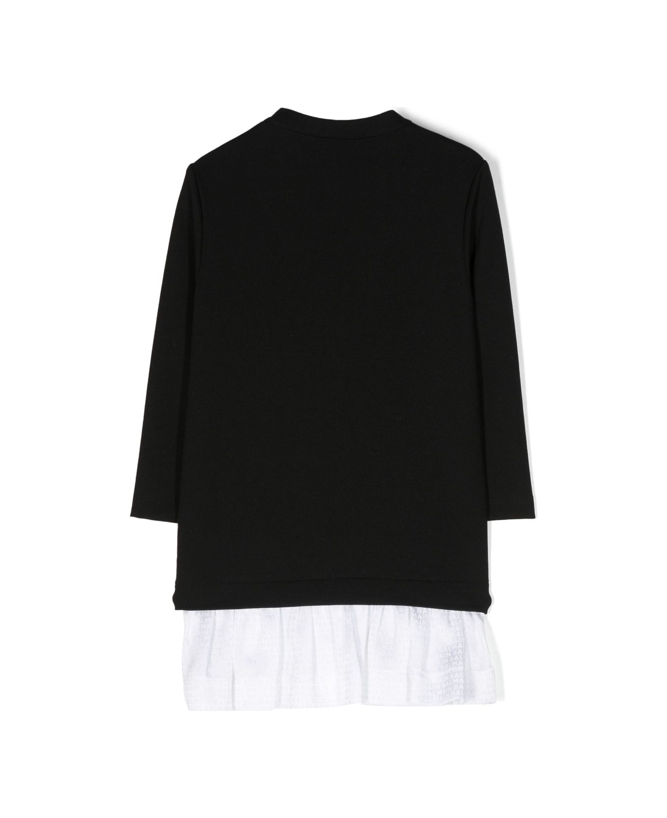 Balmain Sweatshirt Model Dress With Decoration - Black/white ワンピース＆ドレス