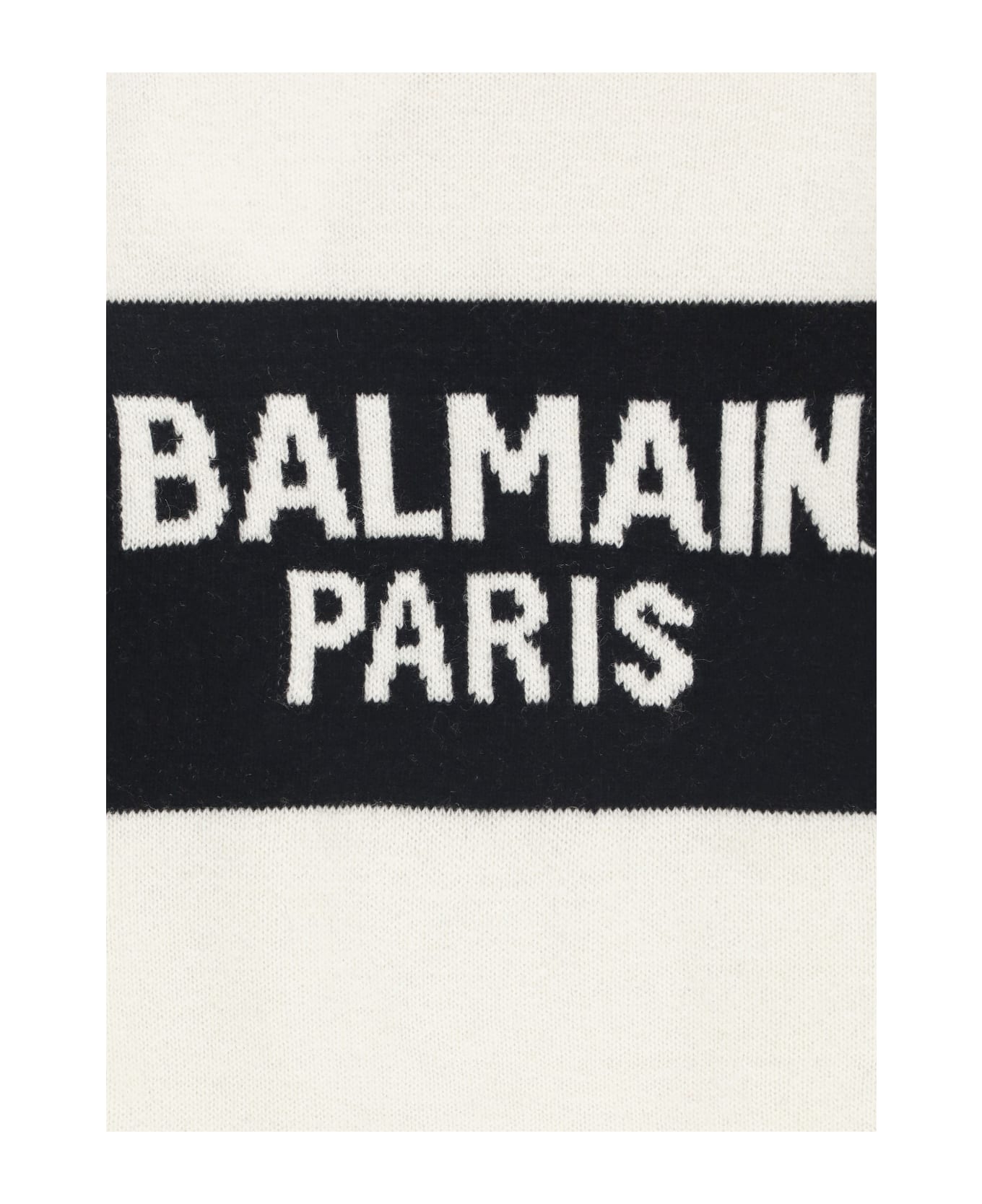 Balmain Sweater With Logo - Ivory/black