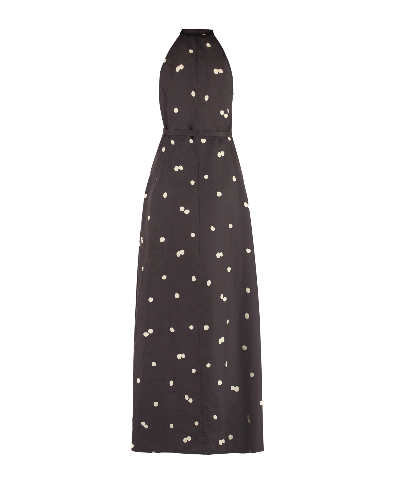 Aspesi Polka Dot Print Long Dress - brown ワンピース＆ドレス