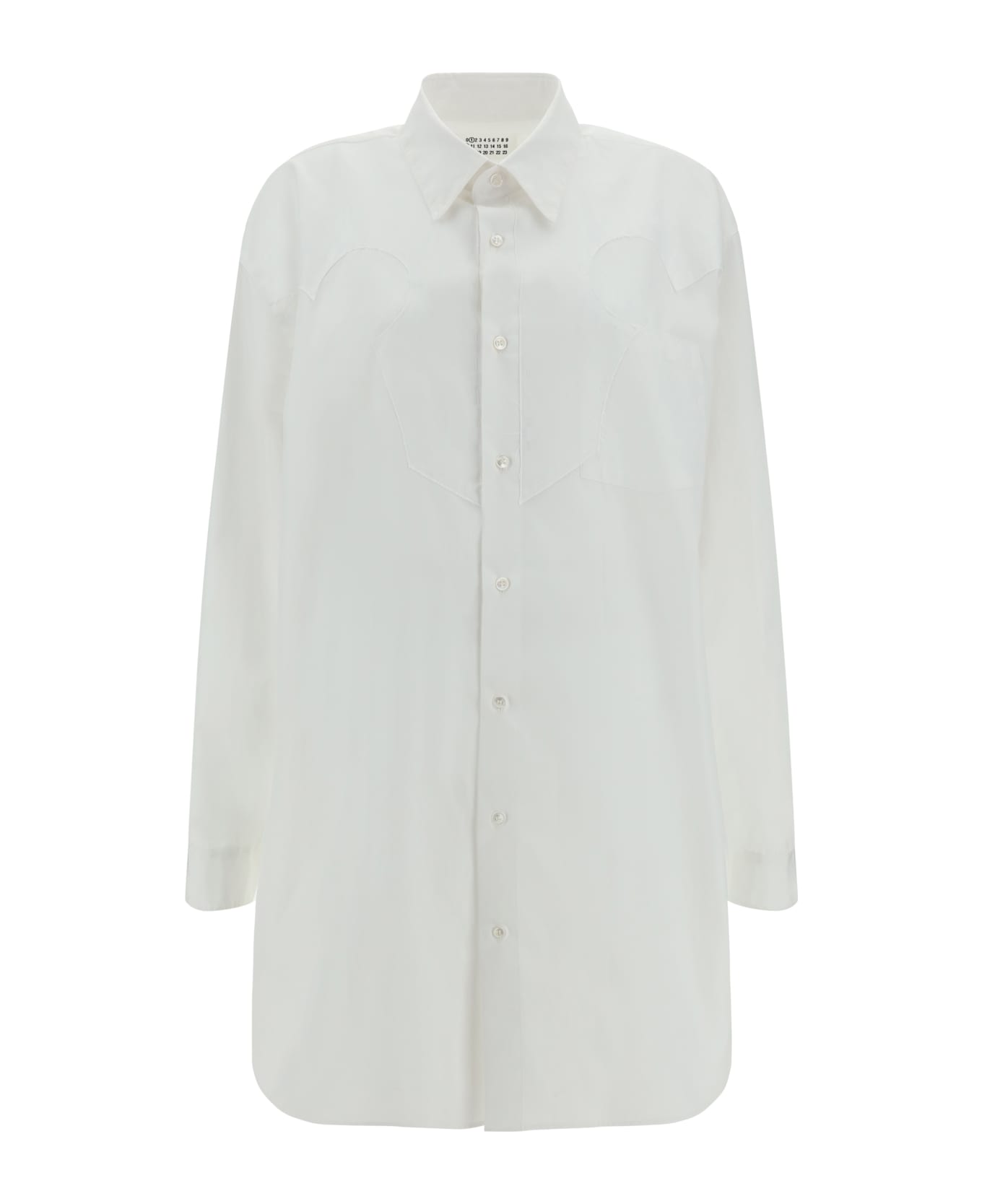 Maison Margiela Button-up Mini Shirt Dress - White