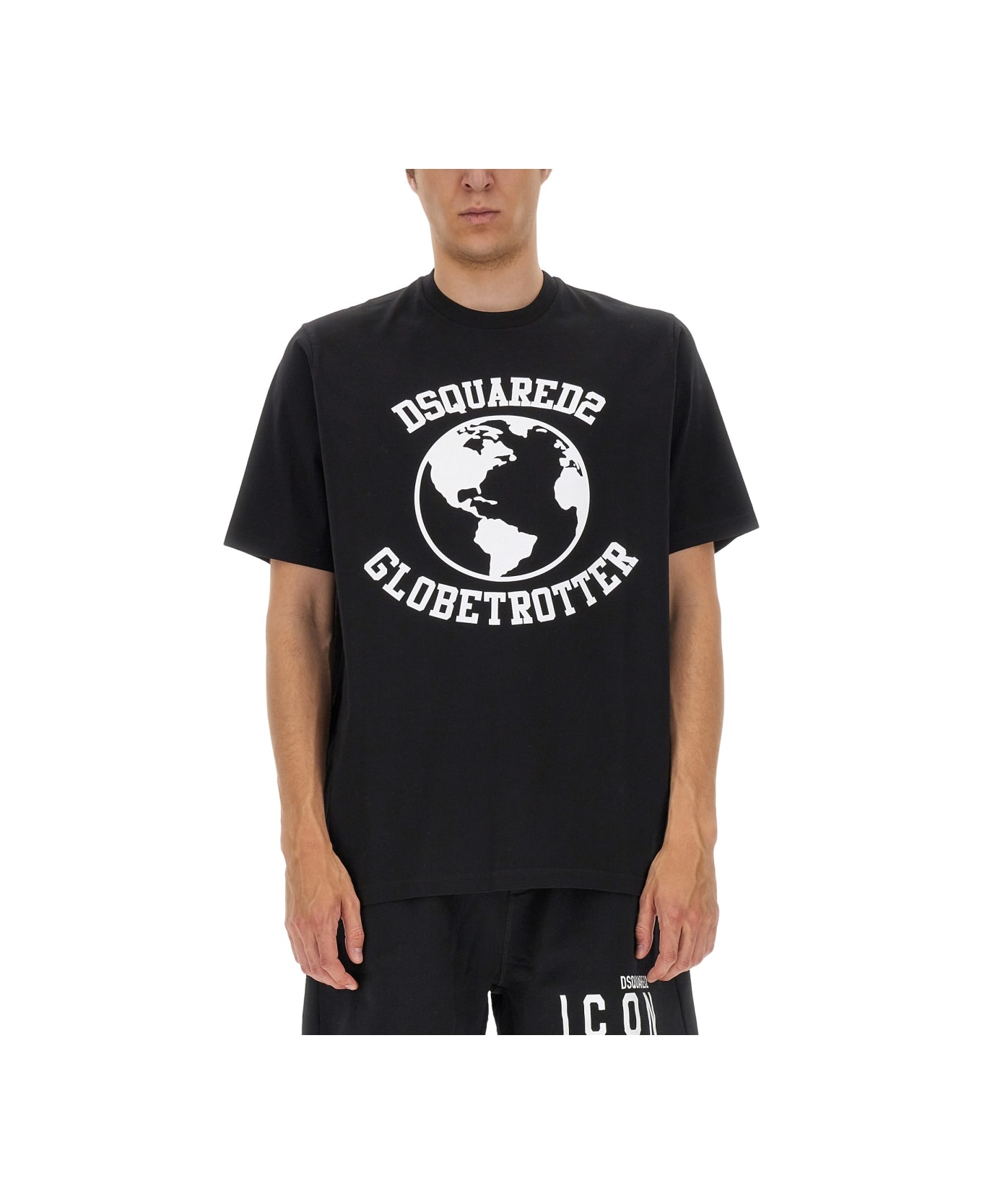 Dsquared2 "globetrotter" T-shirt - BLACK