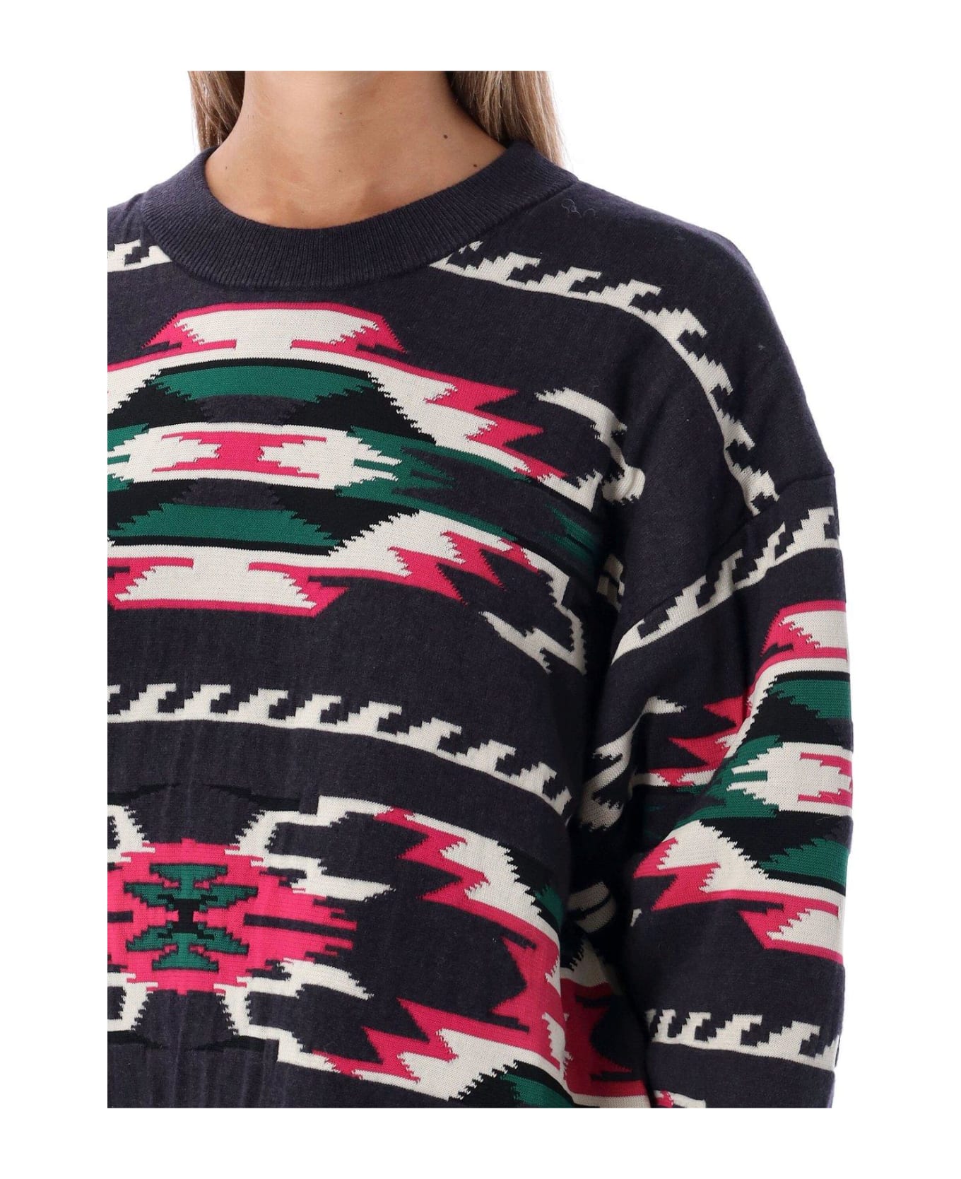 Marant Étoile Geometric Pattern Milton Knitted Sweater - BLACK