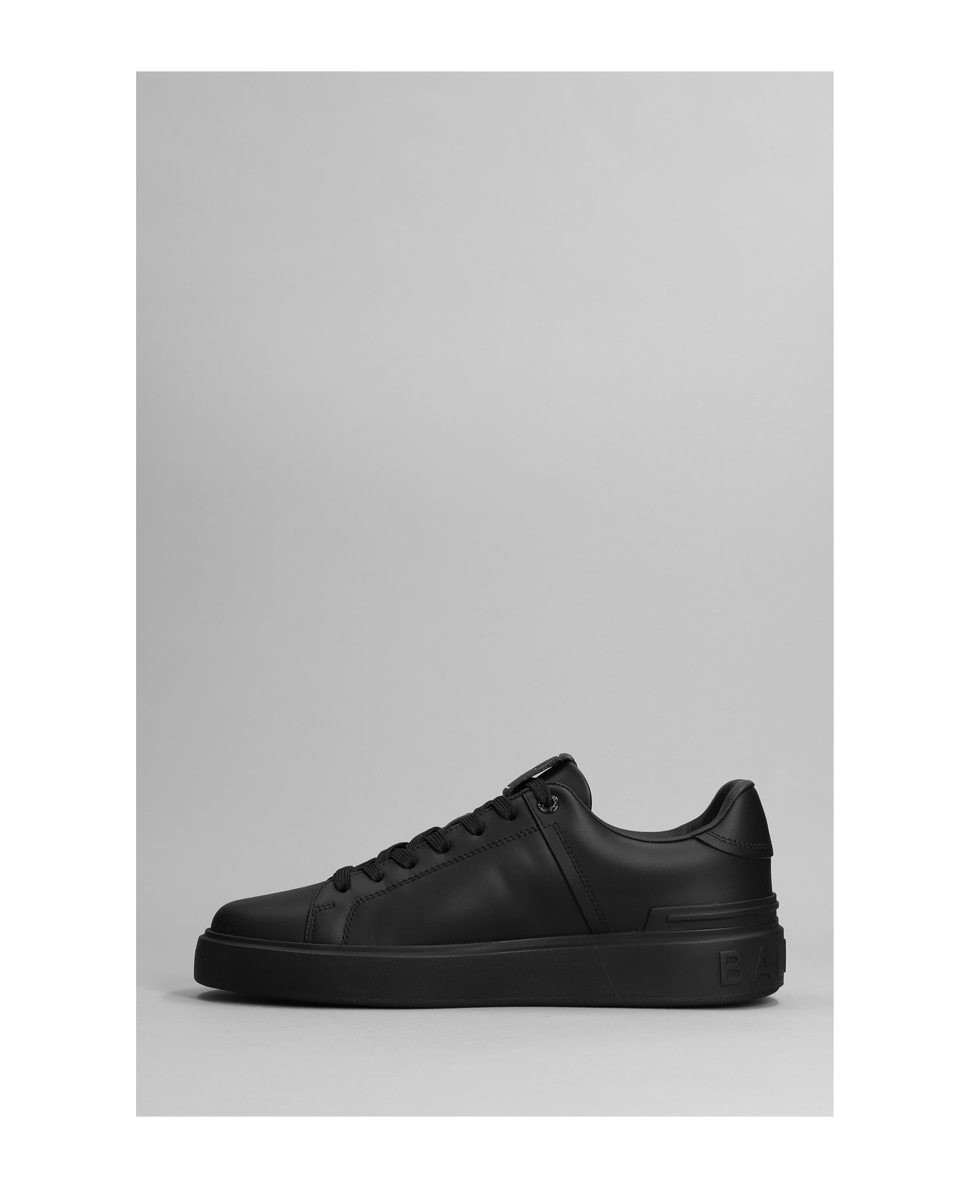 Balmain B Court Sneakers In Black Leather - black