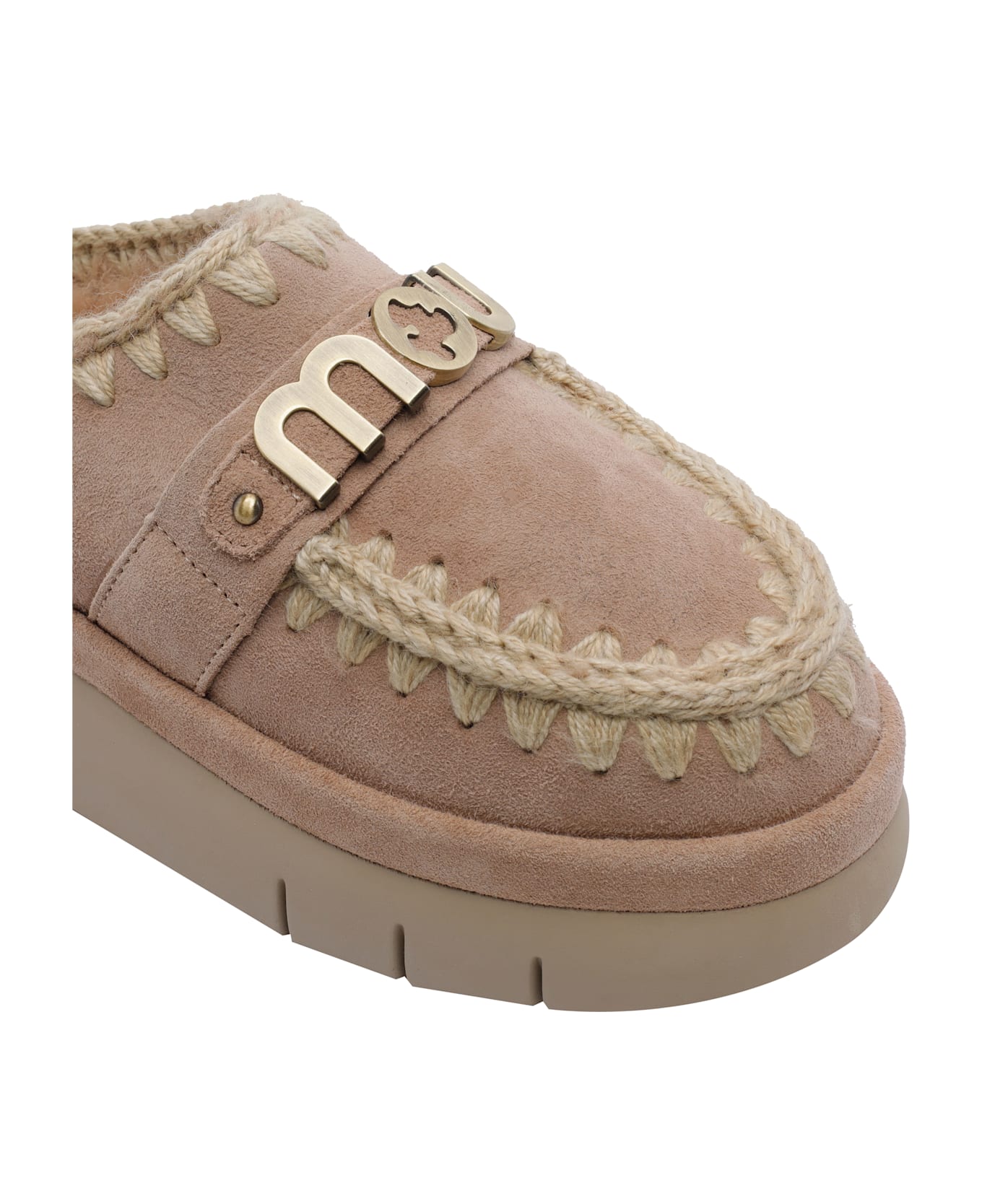 Mou Bounce Welt Clog Suede - Beige