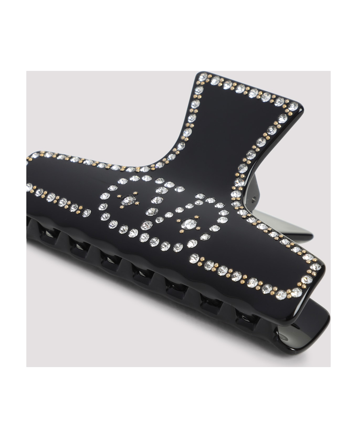 Valentino Garavani Resin Hair Clip - Rfy Nero Oro Crystal