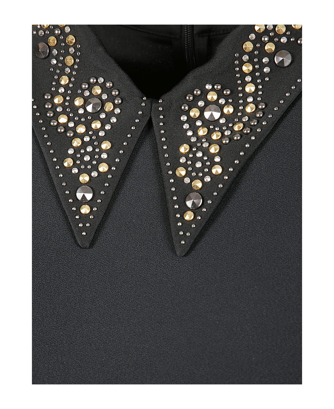 Versace Envers Satin Top With Studs - Black ブラウス