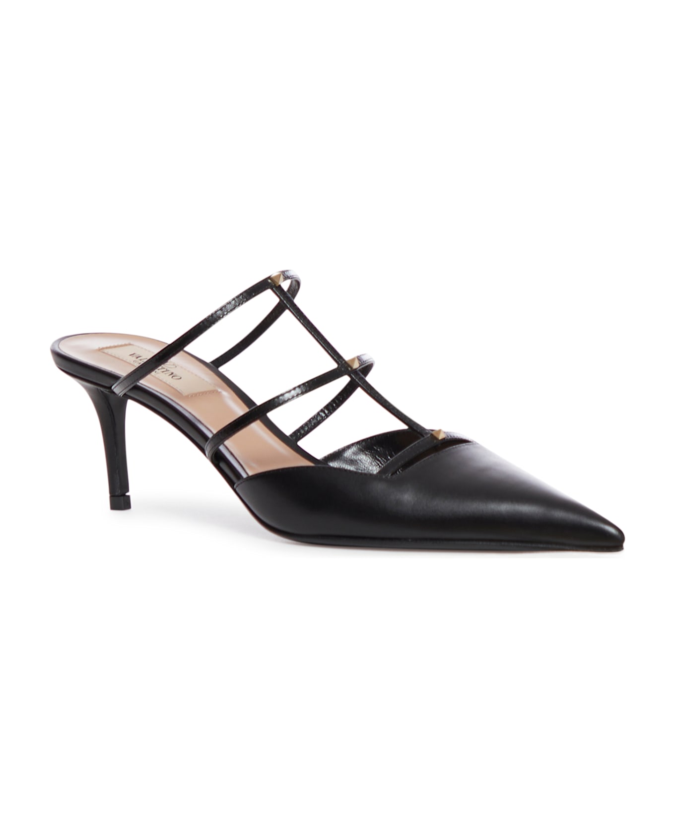 Valentino Garavani Mule Rockstud Wispy In Vitello 60mm - Black