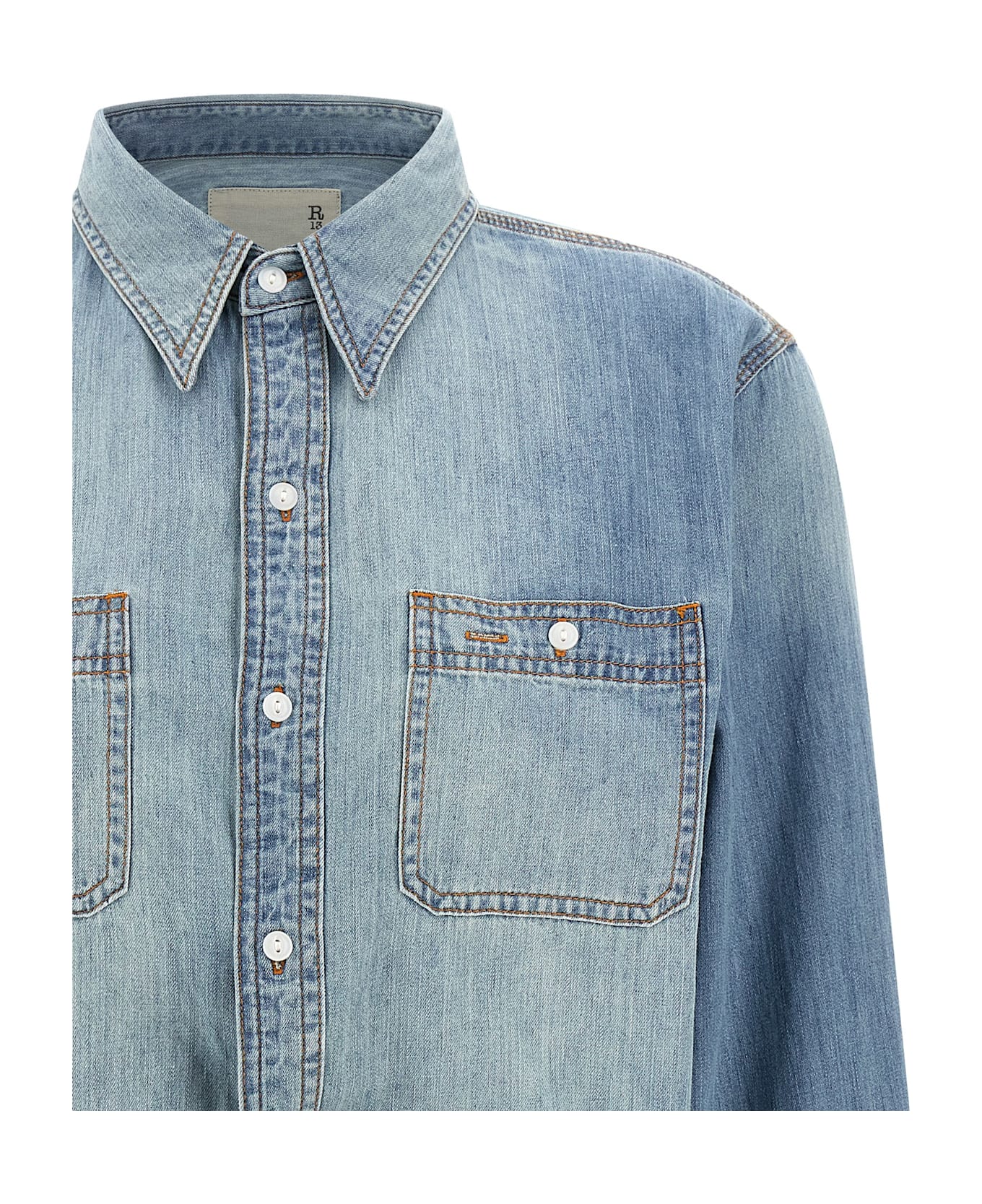 R13 
wrap Around
 Shirt - Light Blue