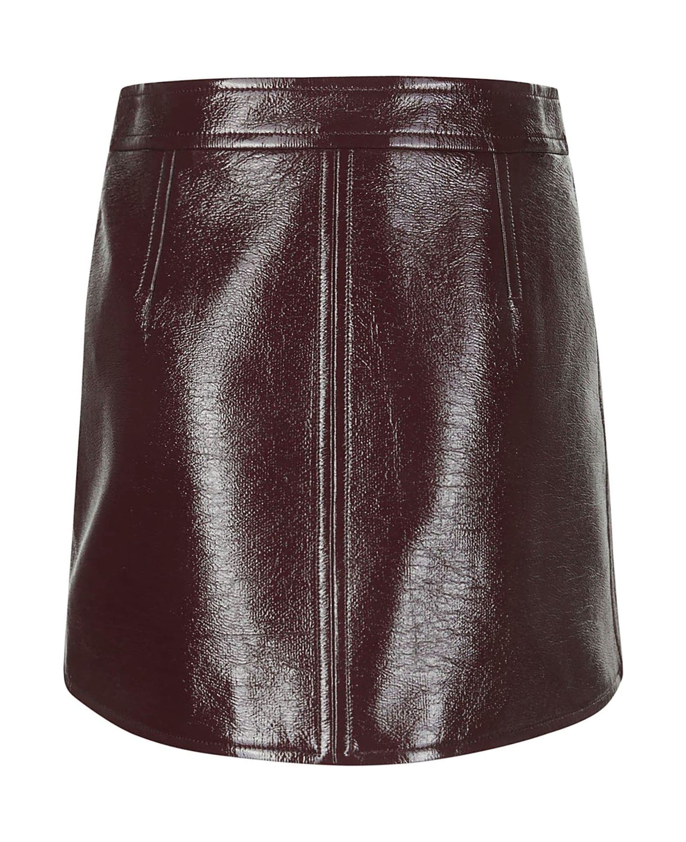 Courrèges Reedition Logo Patch Mini Skirt - BURGUNDY